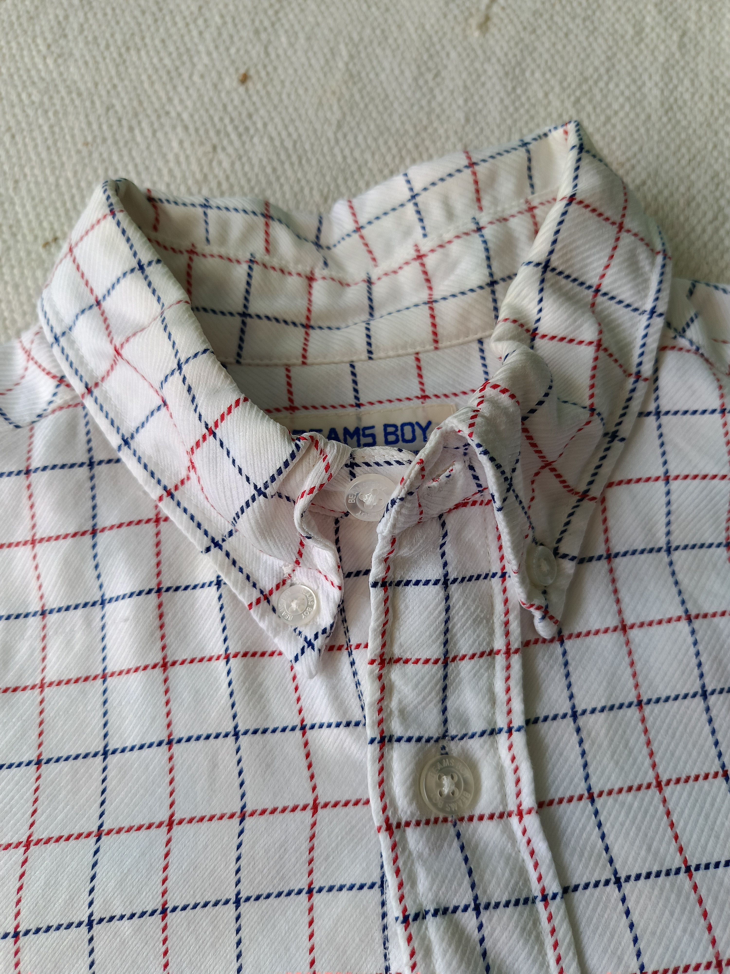 Beams Plus × Japanese Brand BEAMS BOY white square check striped button down shirt S M Size M / US 6-8 / IT 42-44 - 11 Thumbnail