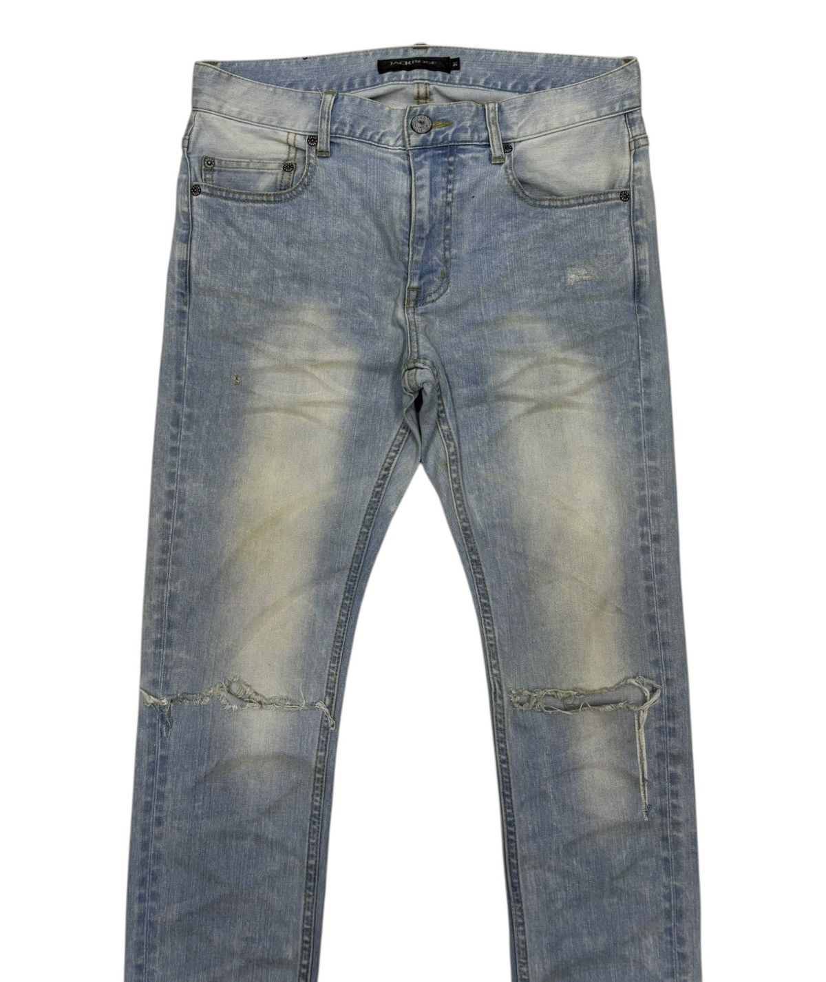 JACKROSE Jack Rose Clawmark Distressed Skinny Jeans Size US 31 - 3 Thumbnail
