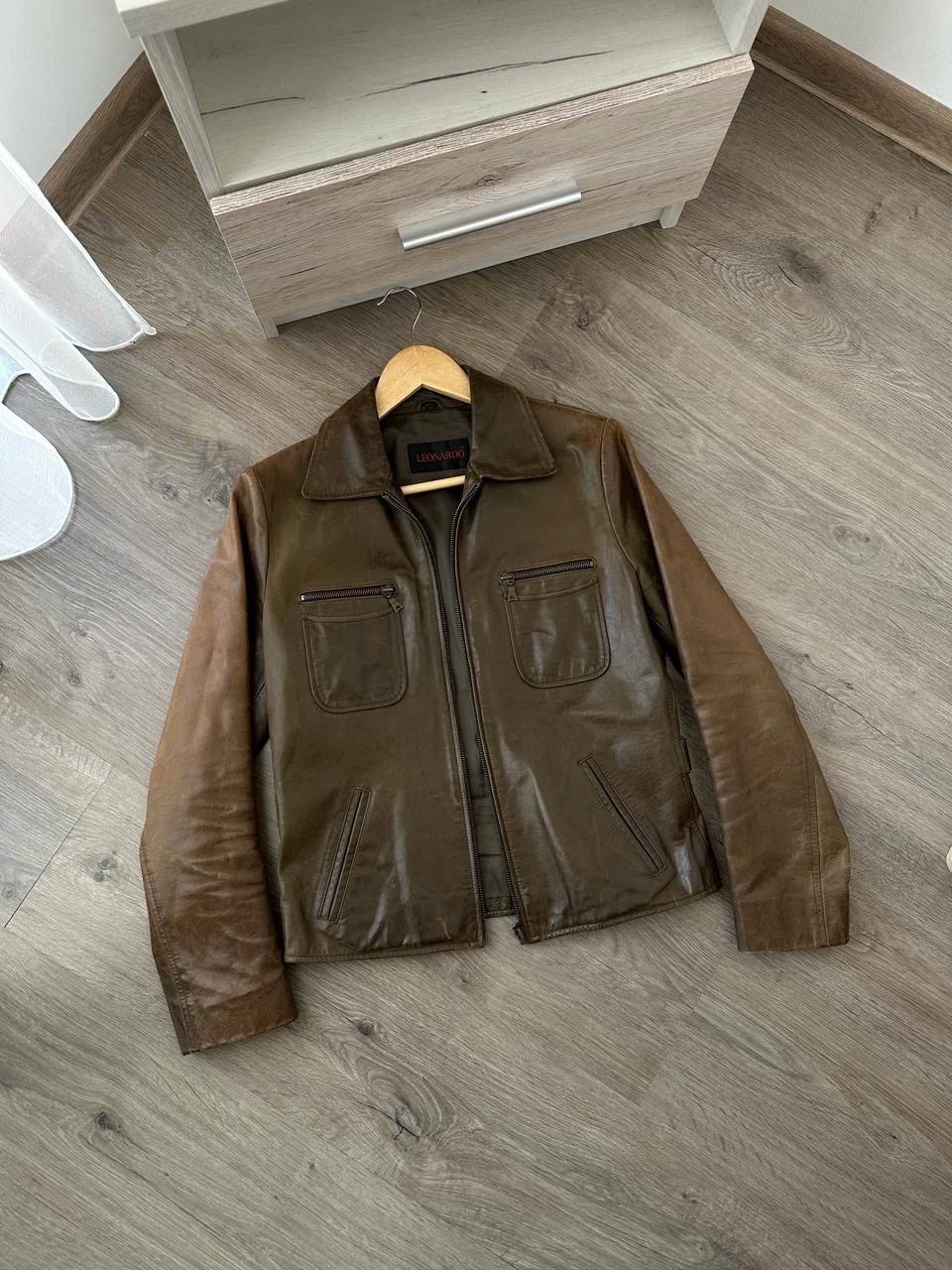 Genuine Leather × Japanese Brand × Vintage Vintage Genuine Leather Leonardo Brown Jacket Size US S / EU 44-46 / 1 - 3 Thumbnail