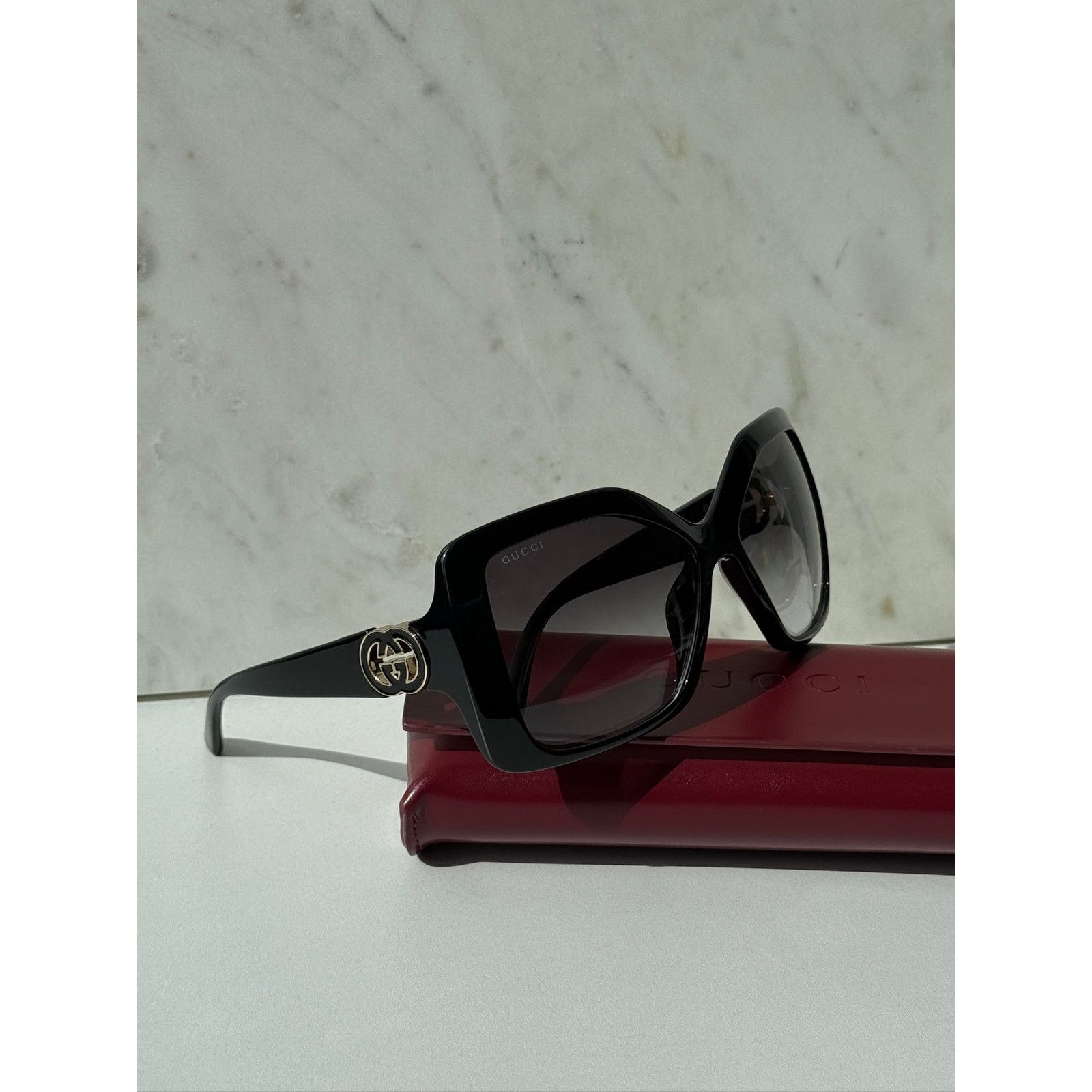 Gucci NEW Gucci GG2015S Black Oversized Wraparound Sunglasses $475 Size ONE SIZE - 2 Thumbnail