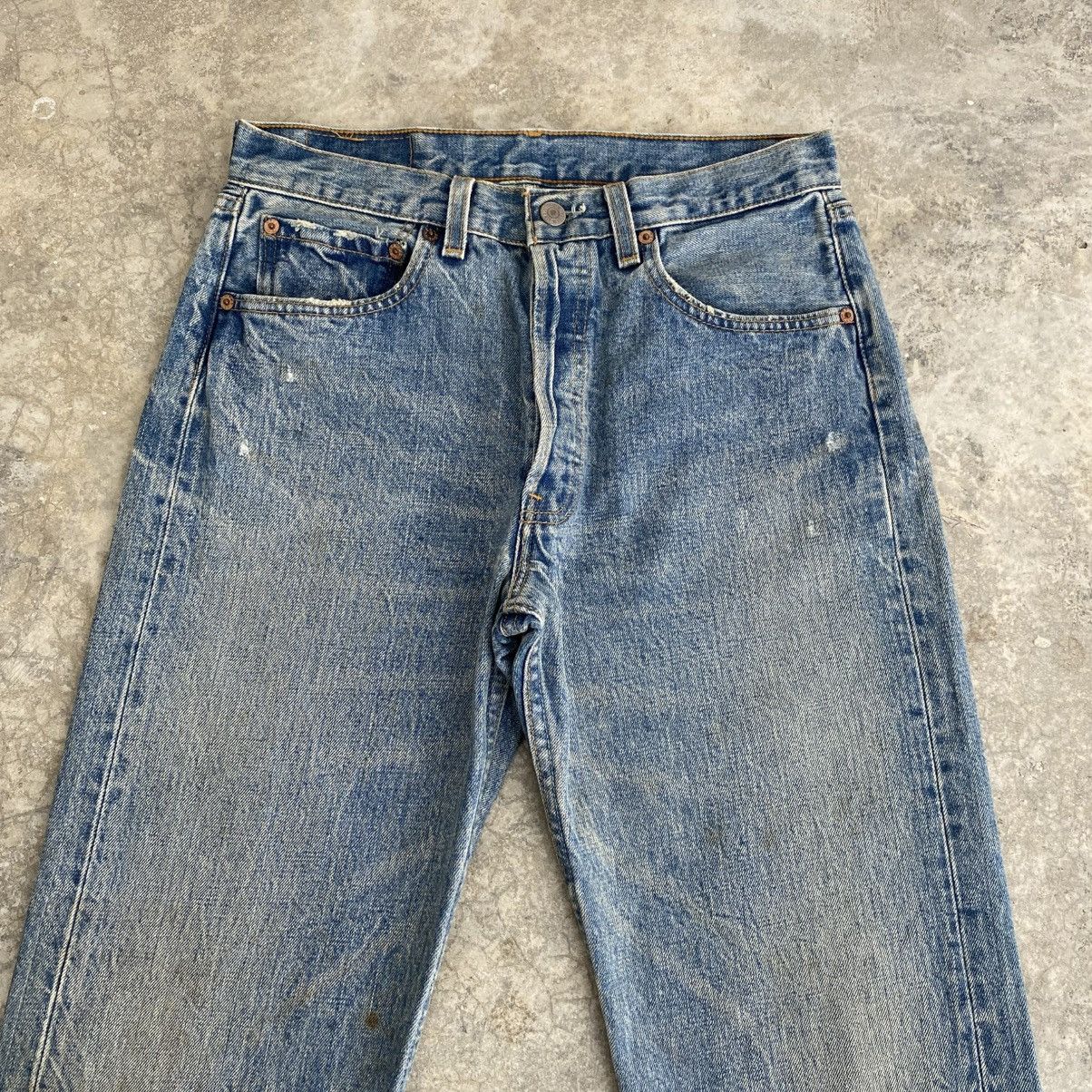 Levi's Vintage Levis 501 Faded Stonewashed Blue Distressed Jeans Size US 30 / EU 46 - 2 Thumbnail