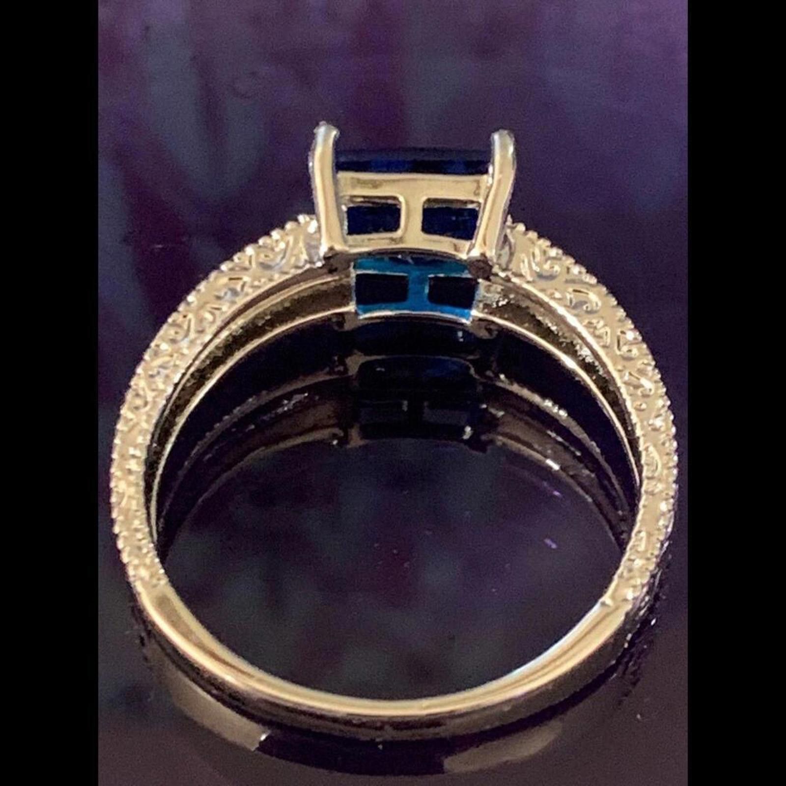Designer Elegant Blue Stone Ring - Vintage Design 7 Size ONE SIZE - 4 Thumbnail