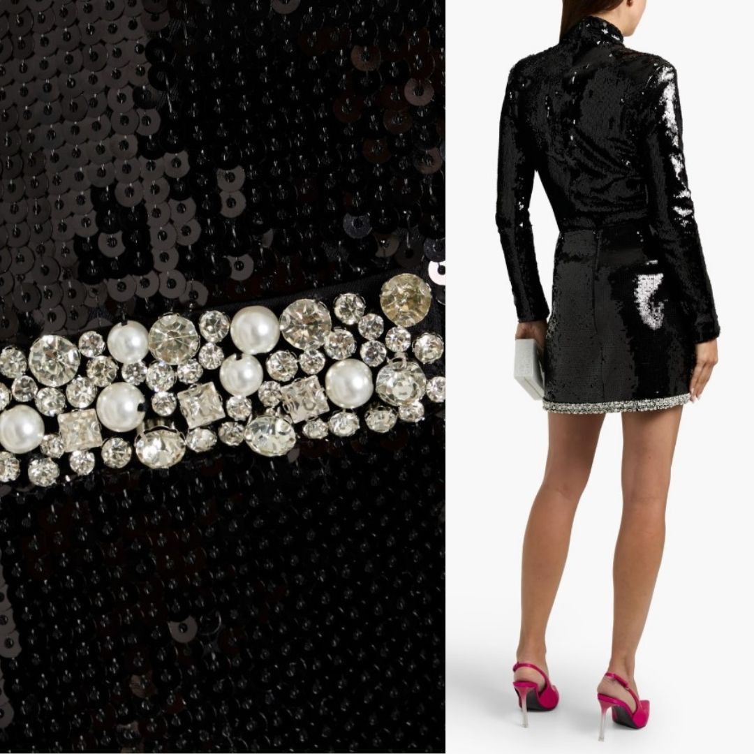 Veronica Beard VERONICA BEARD Perry Sequin Skirt with Pearl Trim Size 25" / US 0 / IT 36 - 6 Thumbnail