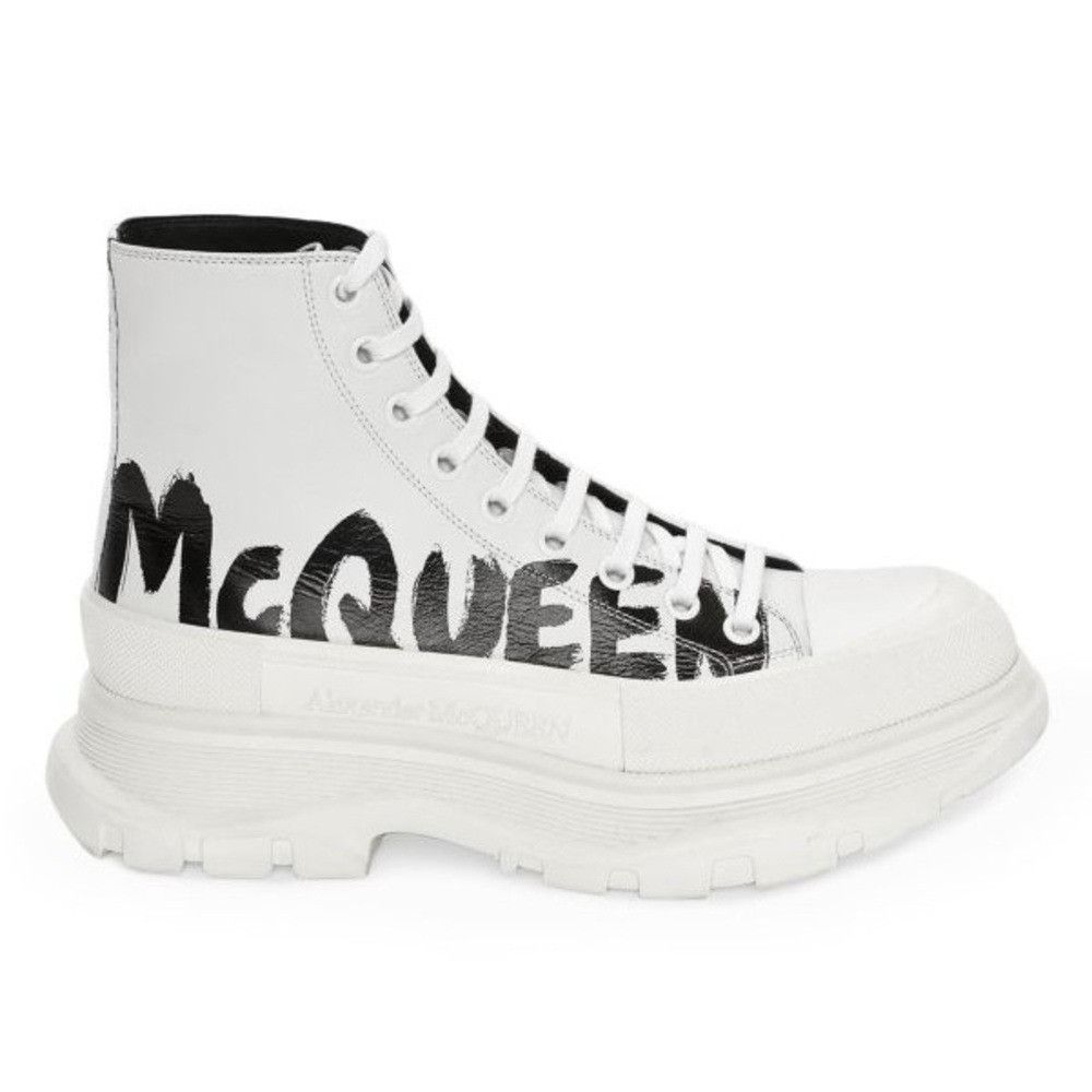 Alexander McQueen Alexander McQueen Tread Slick Graffiti High-Top Sneakers Whi Size US 7.5 / EU 40-41 - 1 Thumbnail