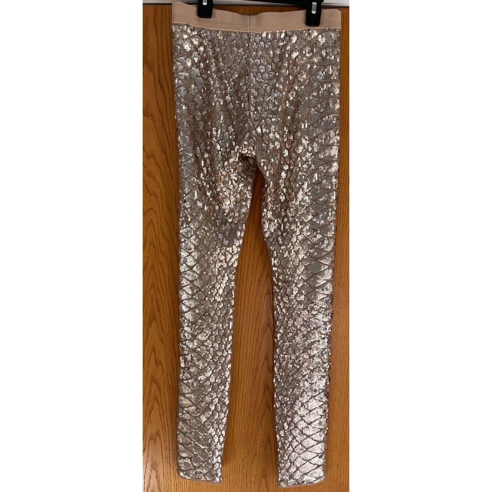 Bcbgmaxazria BCBGMaxazria Snake Sequin Pants Rose Gold Dena Skinny $398 S Size 27" / US 4 / IT 40 - 3 Thumbnail