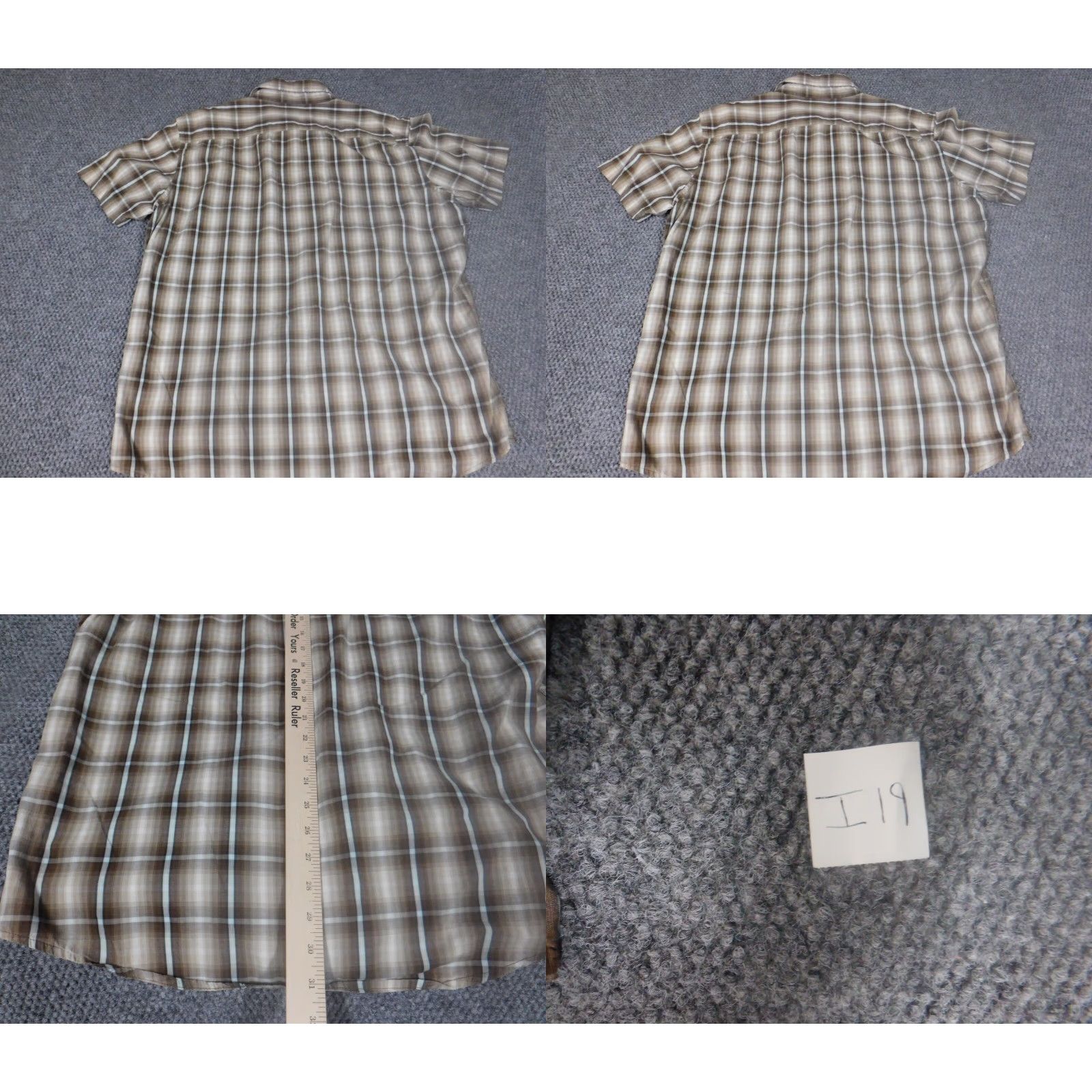 Vintage Urban Pipeline Shirt Large L Brown Plaid Button-Down Mens short sleeve Collar Oxford Pocketed Size US L / EU 52-54 / 3 - 8 Thumbnail