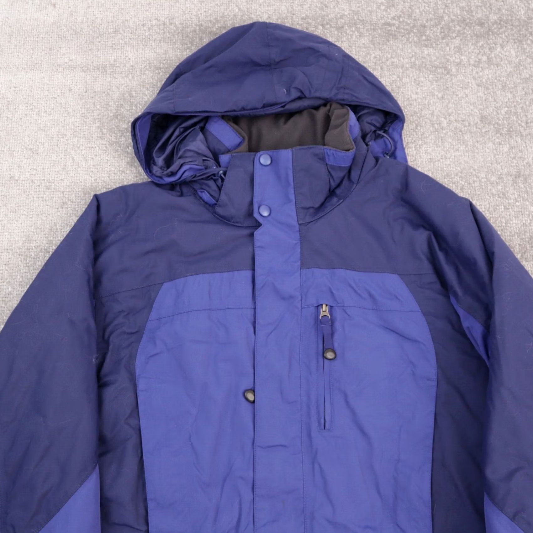 Vintage L.L. Bean Hooded Jacket Small Blue Solid Long Sleeve Zip Button Size US S / EU 44-46 / 1 - 5 Thumbnail