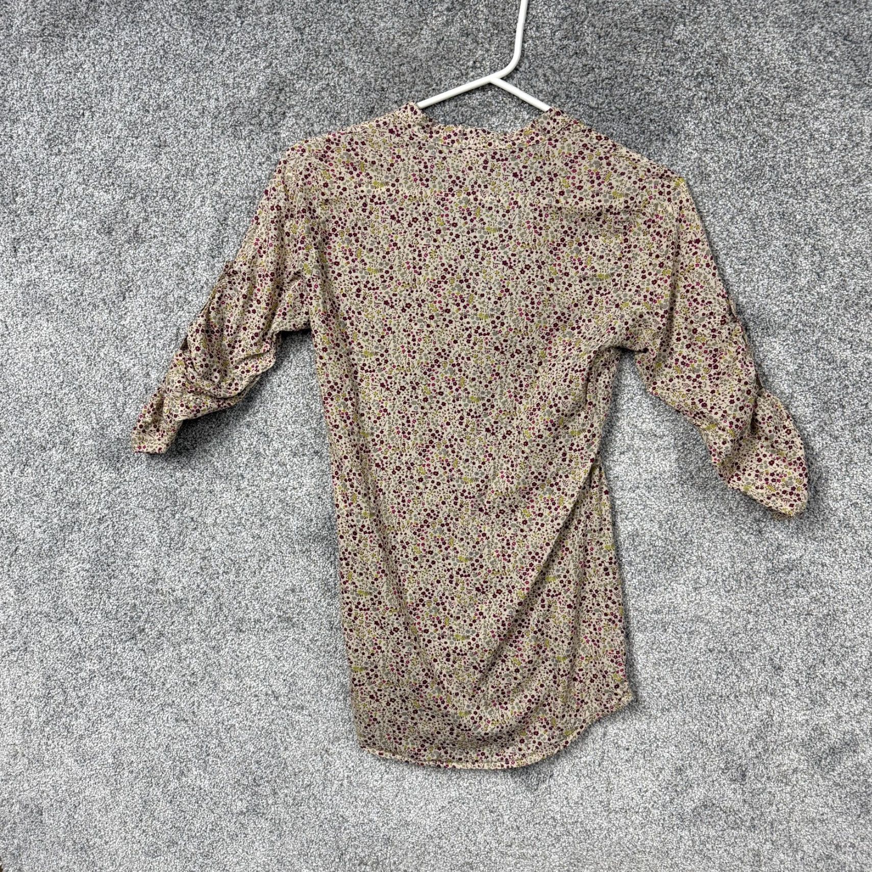 Vintage dELiA*s Blouse Juniors S Beige Floral Tunic 3/4 Sleeve V-Neck Boho Indie Y2K Vintage Women’s? Size S / US 4 / IT 40 - 7 Thumbnail