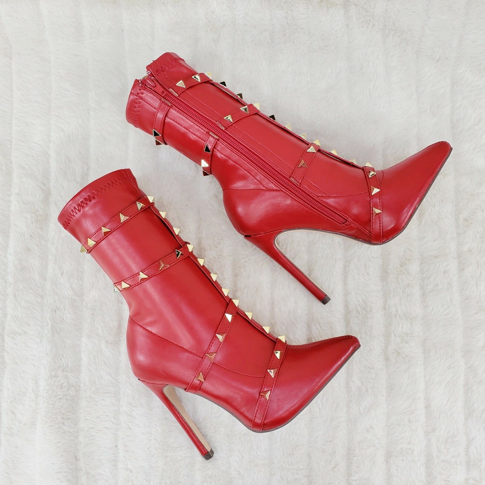 Other Mark Pyramid Stud Strap High Heel Pointy Toe Stretch Ankle B Size US 10 / IT 40 - 2 Thumbnail