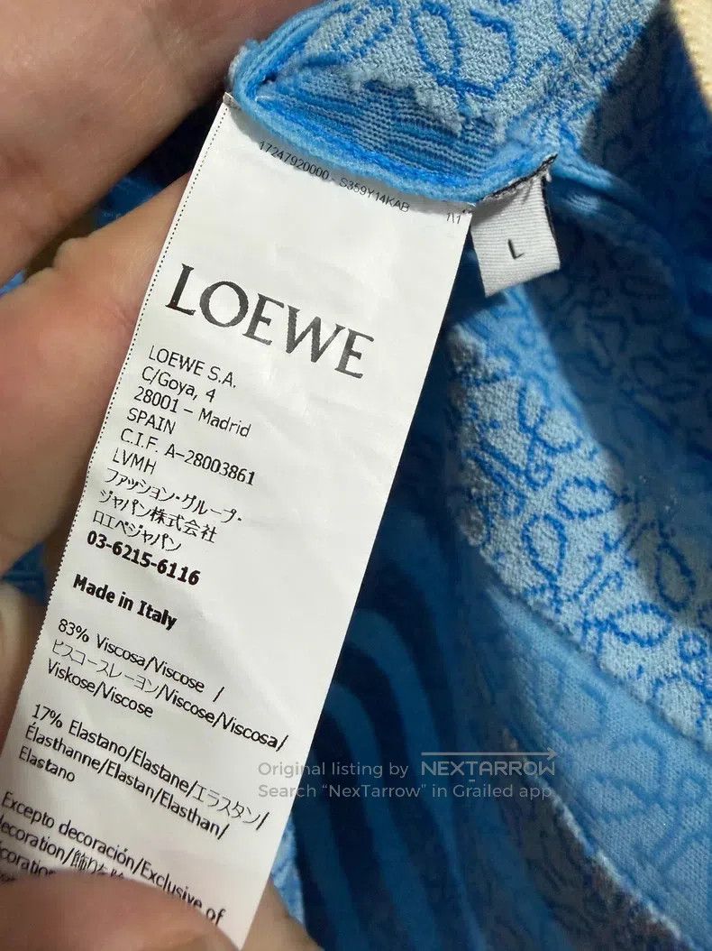 Loewe Loewe Blue lace long-sleeved knitted shirt, 83% viscose + Size L / US 10 / IT 46 - 4 Thumbnail