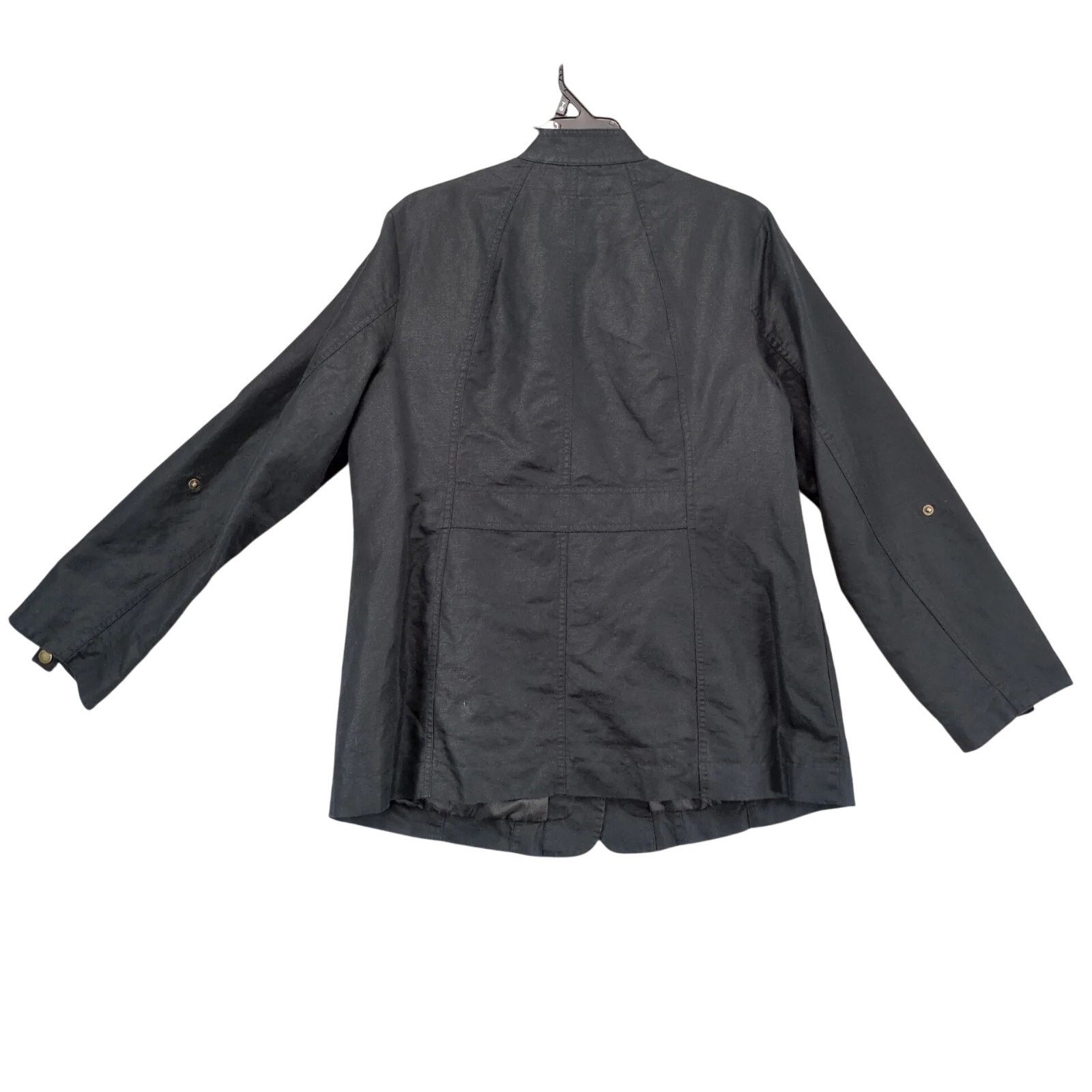 Coldwater Creek Coldwater Creek Black Linen Cotton Peacoat Jacket Women's 16 Size XXL / US 16-18 / IT 52-54 - 3 Thumbnail
