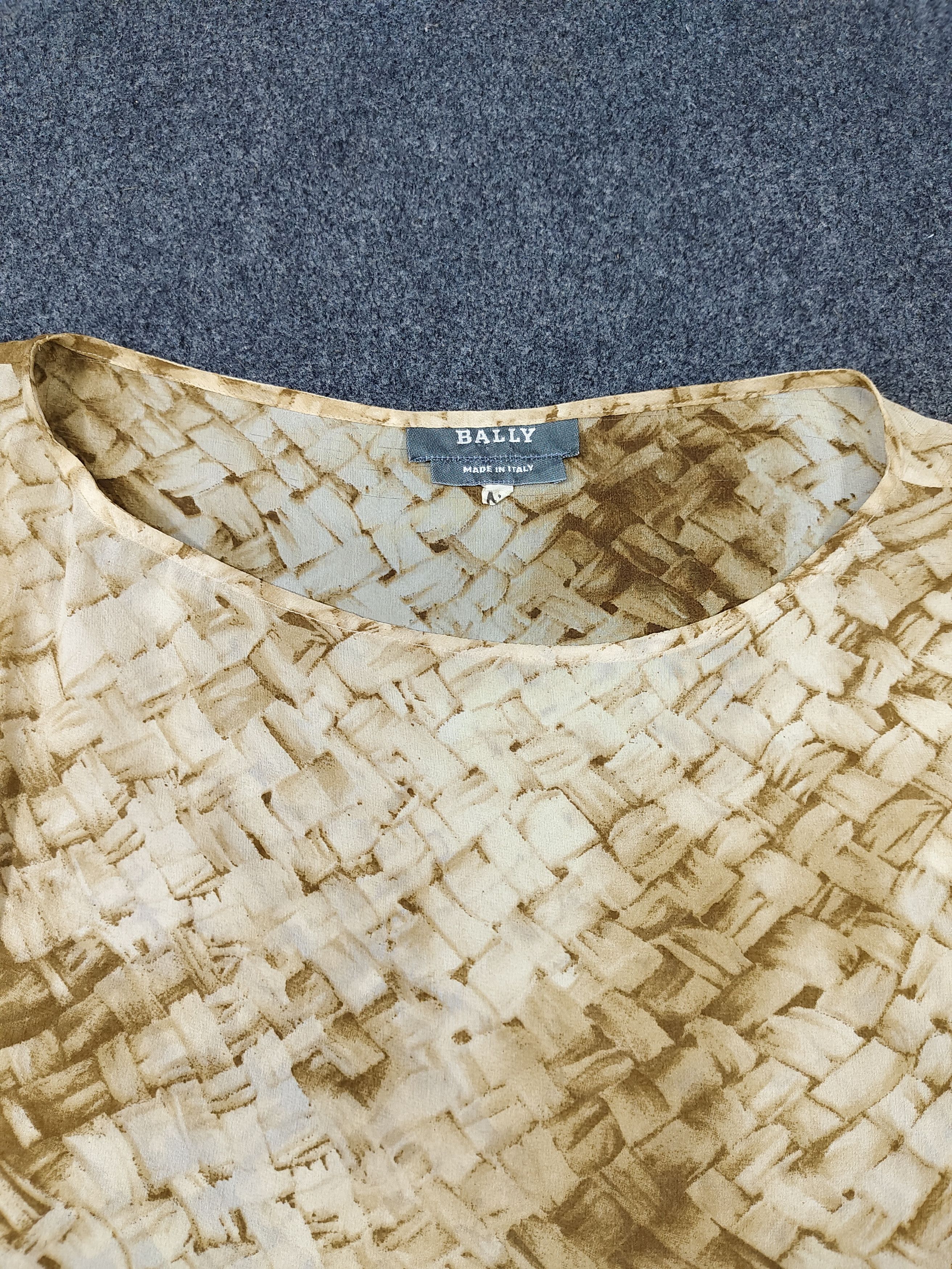 Bally 2000s Bally-Archive Abstract Graphic Dolman Slevee Silk Dres Size L / US 10 / IT 46 - 6 Thumbnail