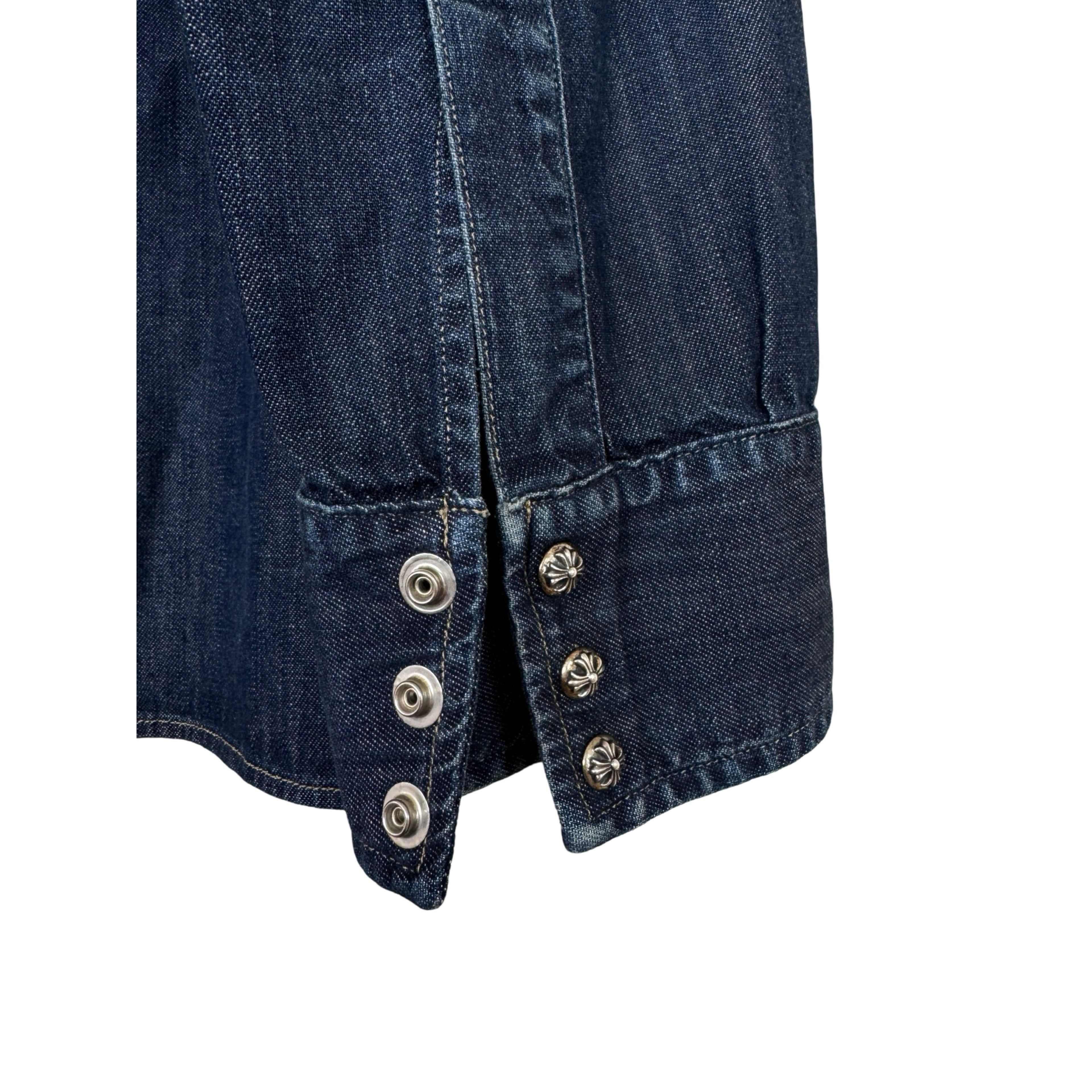 Chrome Hearts CH Levis Dark Blue Denim Shirt With Patches Size US XL / EU 56 / 4 - 18 Thumbnail