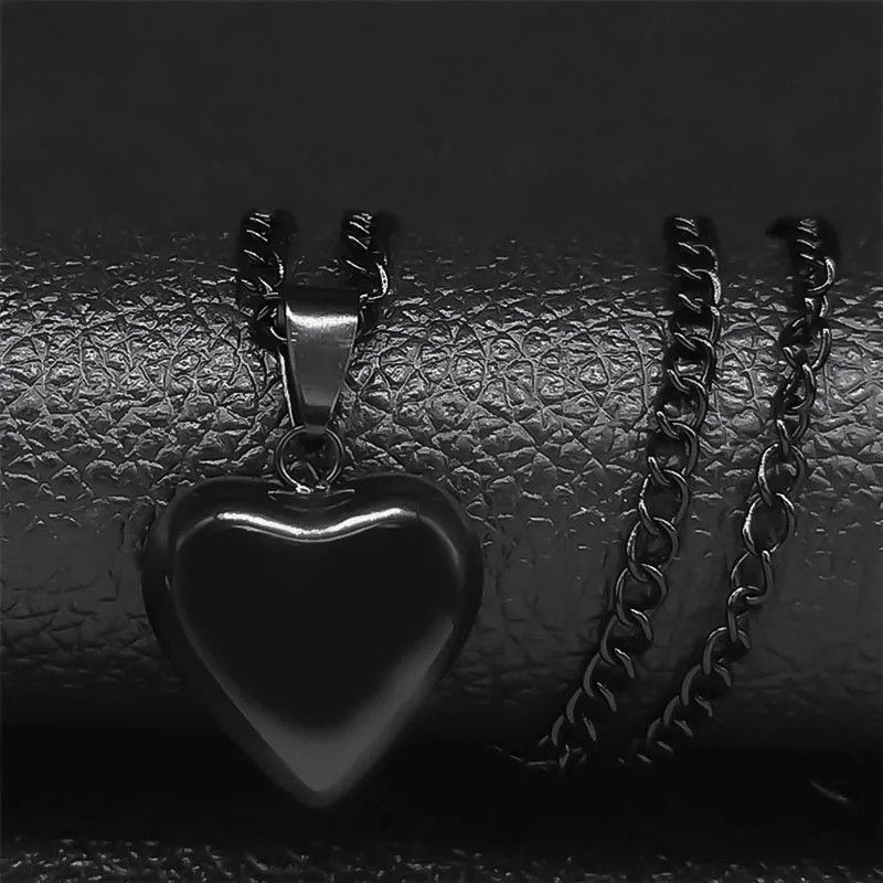 Jewelry Gothic Heart Star Stainless Steel Necklace Size ONE SIZE - 1 Thumbnail