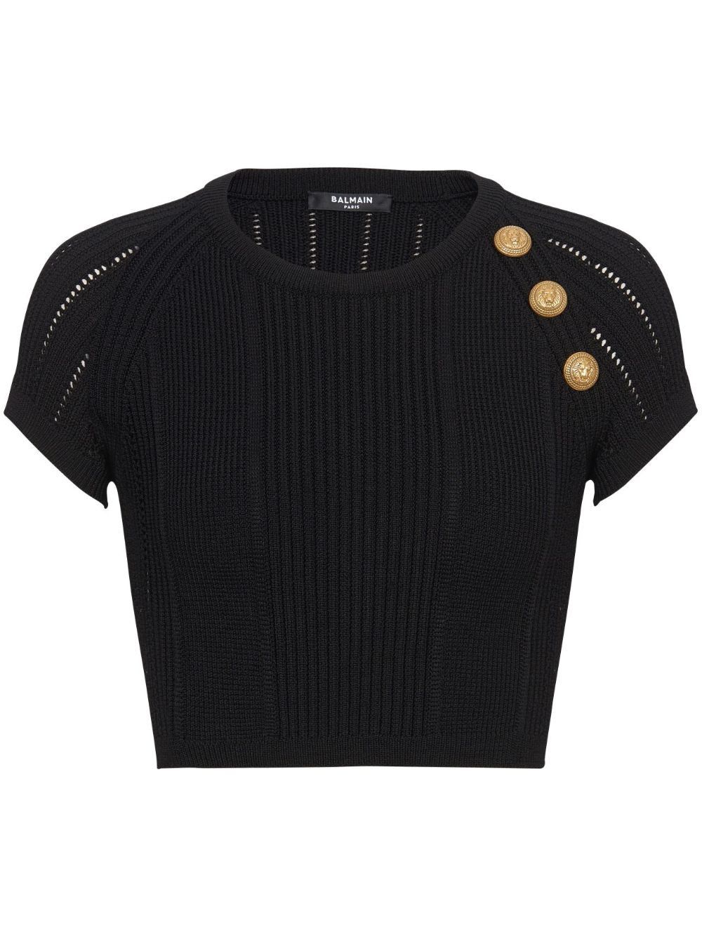 Balmain KNITTED CROPPED TOP Size S / US 4 / IT 40 - 1 Thumbnail