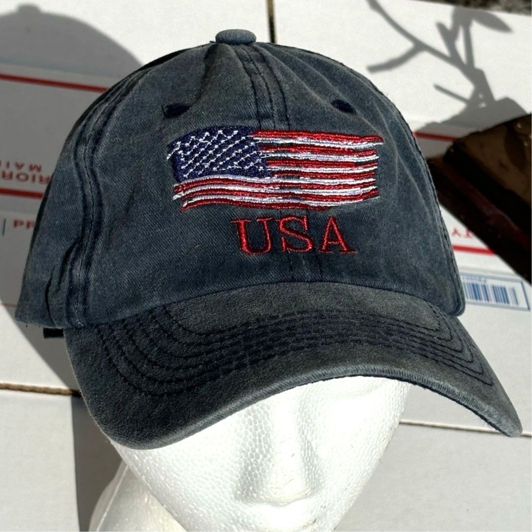 Other Gray & Red USA Men's Hat Size ONE SIZE - 1 Thumbnail