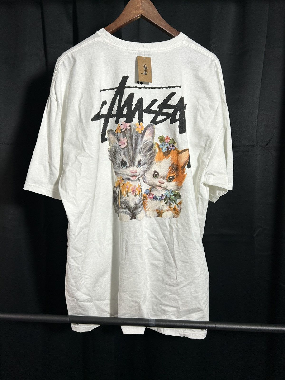 ★STUSSY★Stussy Kittens T-Shirt Midnight★追跡可★大人気★ Stussy Kittens Tee Black White Midnight 3colors T-shirts