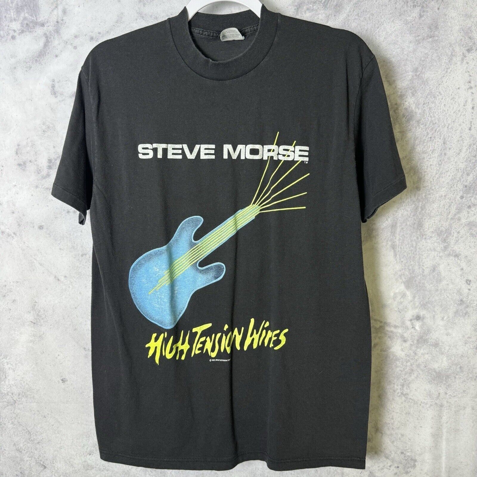 Band Tees Vintage Steve Morse 1989 Tour T Shirt Mens Large Black Band Size US L / EU 52-54 / 3 - 1 Thumbnail