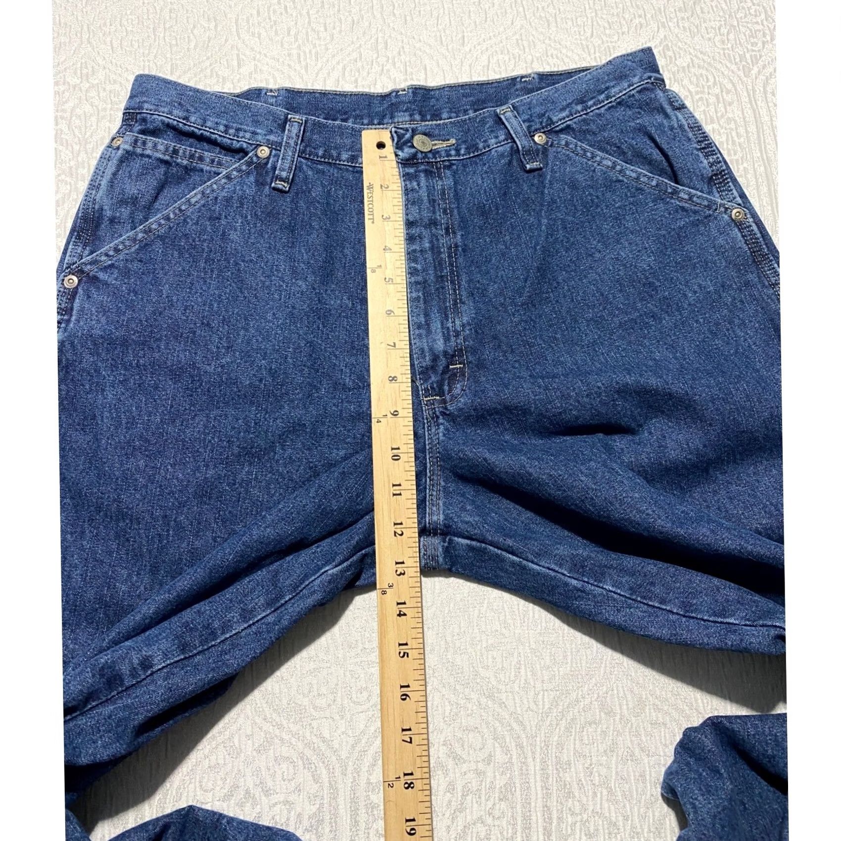 Wrangler Wrangler Carpenter Jeans Mens 34x33 Dark Wash Blue Denim Relaxed Fit 90s Hip Hop Size US 34 / EU 50 - 4 Thumbnail