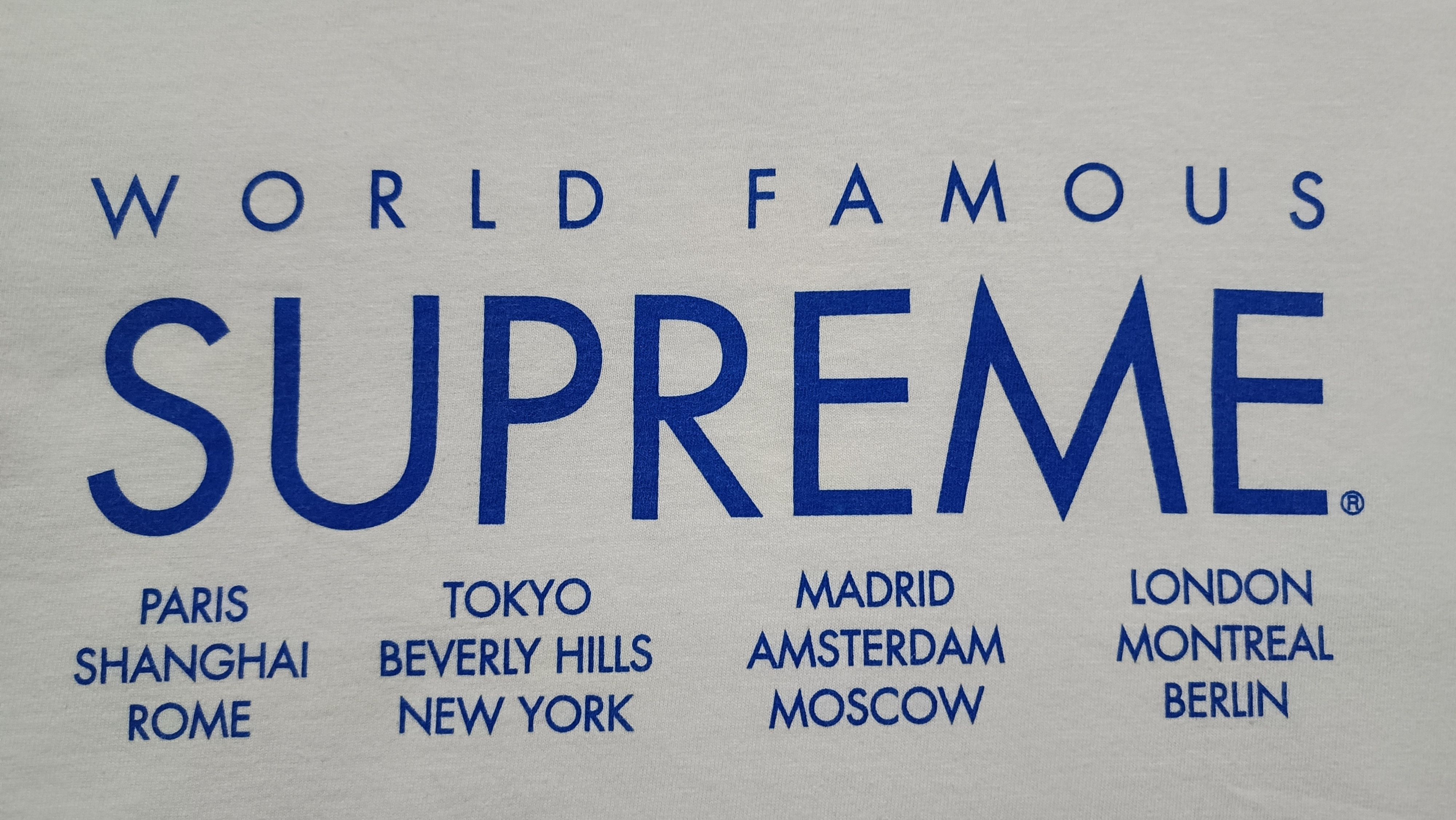 Supreme 🔥🔥Rare SS15 Supreme World Famous White Tee Size US S / EU 44-46 / 1 - 3 Thumbnail