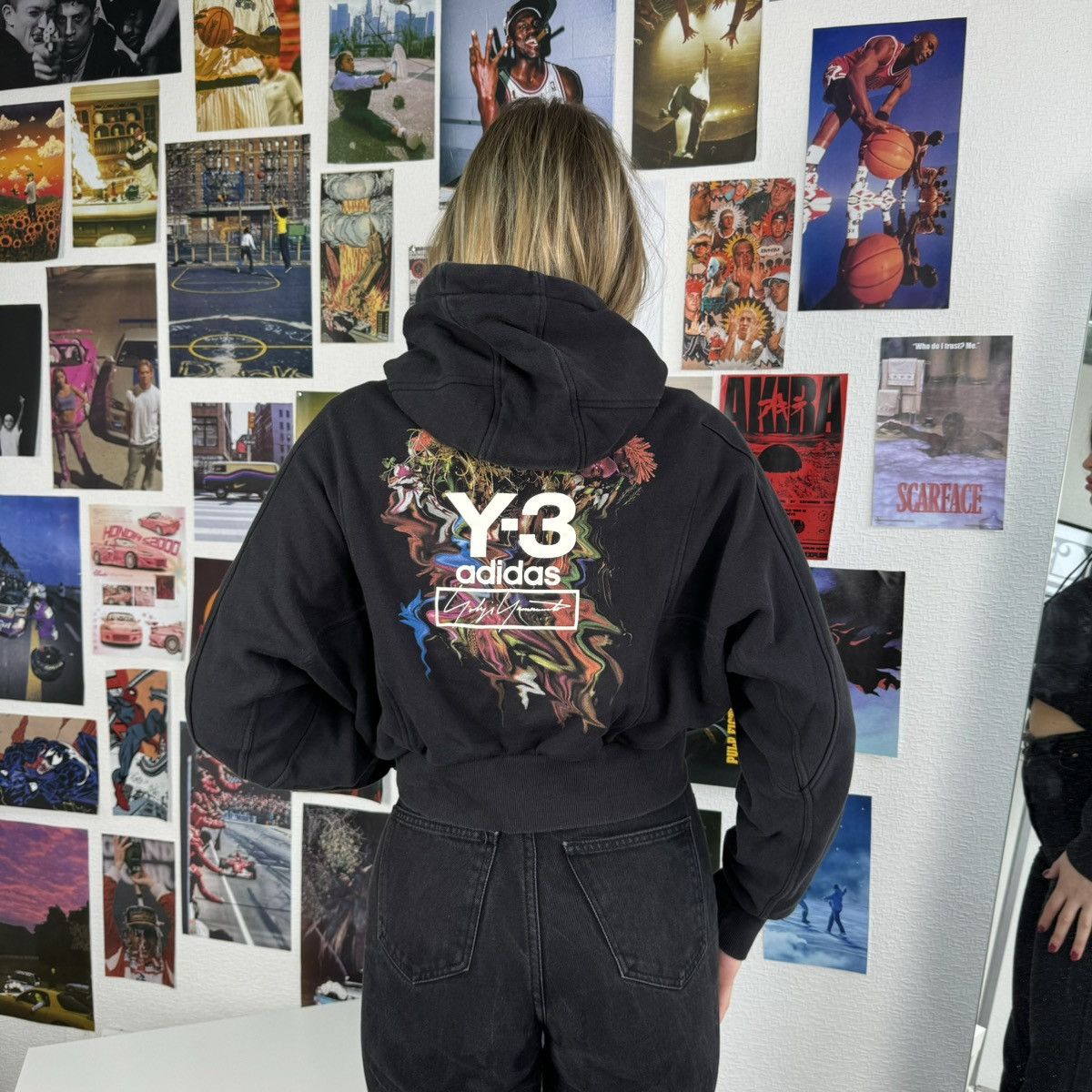 Adidas Y 3 Yohji Yamamoto ADIDAS Y 3 YOHJI YAMAMOTO FLORAL TOKETA PRINT CROPPED HOODIE Grailed