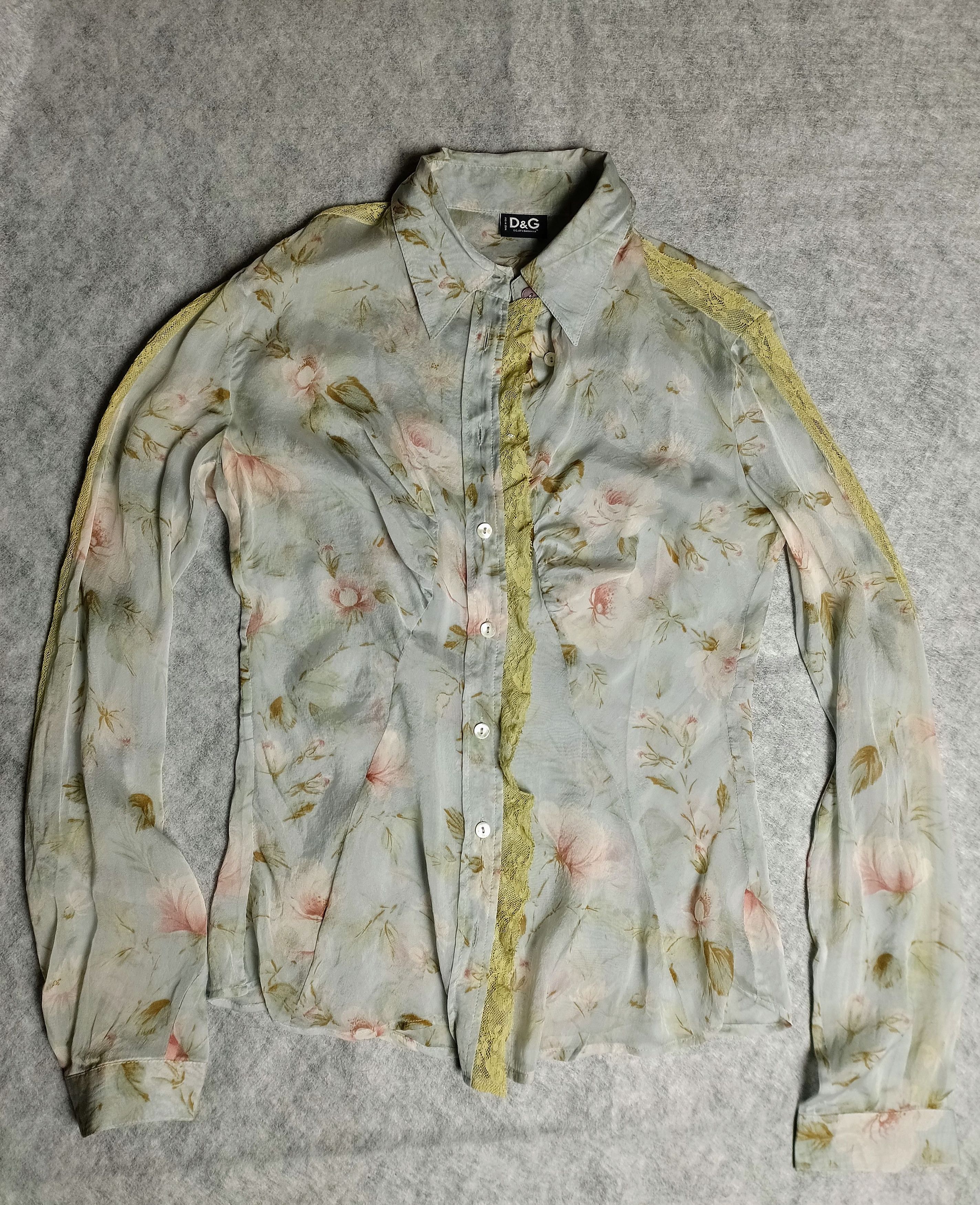 Dolce & Gabbana Dolce & Gabbana Silk Floral Print Mesh Detail Size M / US 6-8 / IT 42-44 - 4 Thumbnail