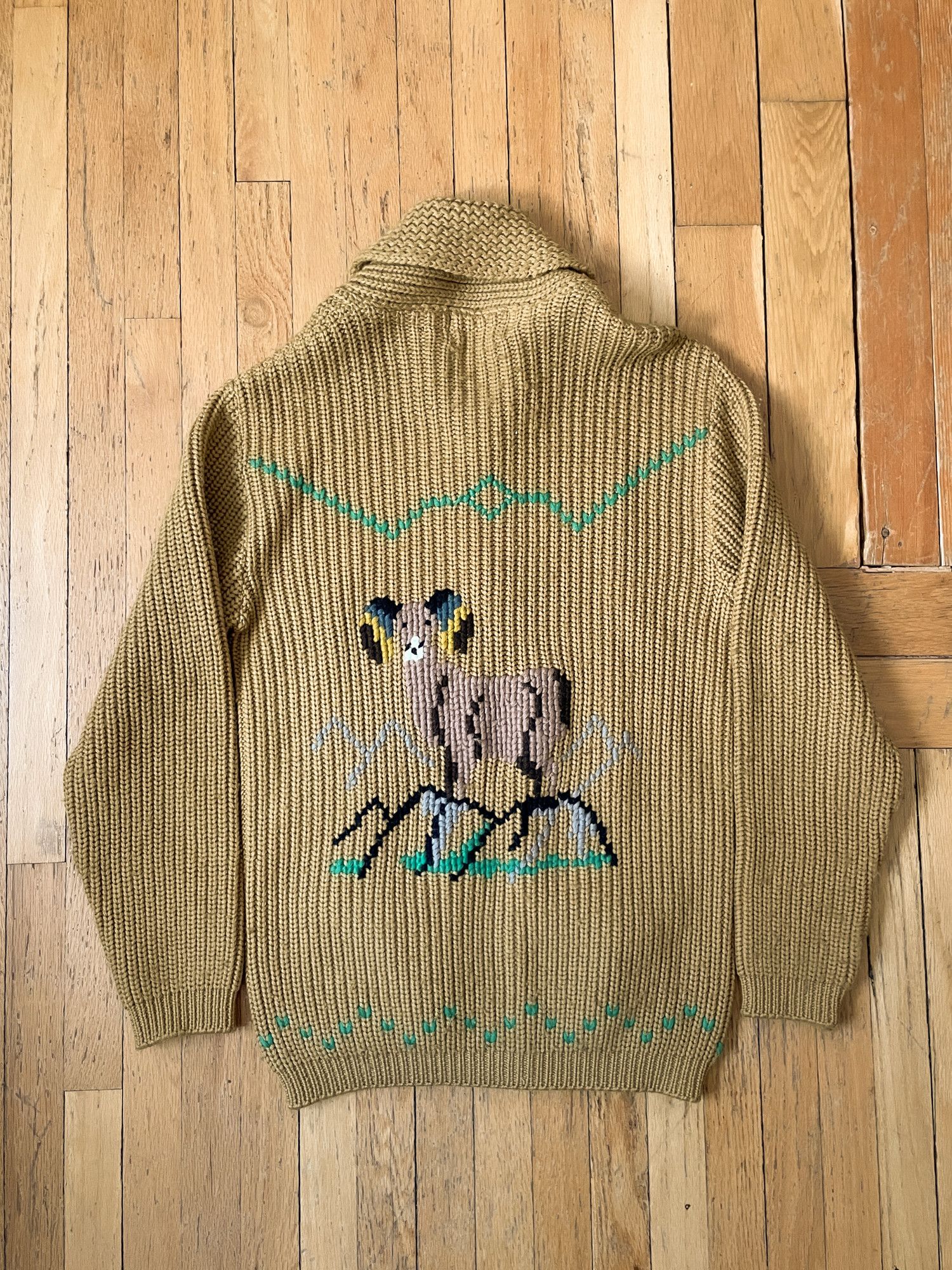 Vintage 70s Mustard Wool 'GOAT' Cowichan Jacket Size US S / EU 44-46 / 1 - 4 Thumbnail