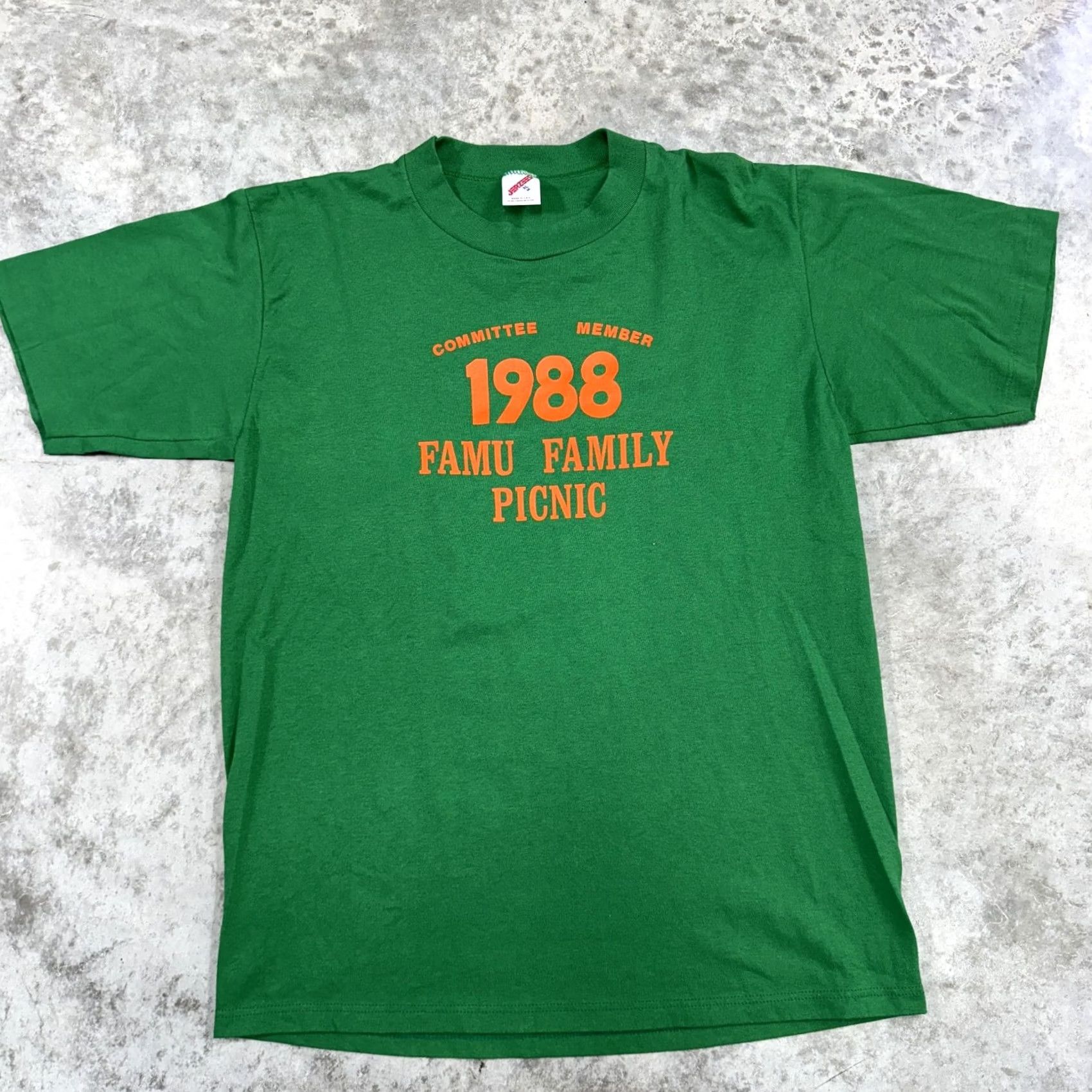 Jerzees VINTAGE FAMU Rattlers Shirt Mens Large Green 80s Event 1988 Jersey Cotton Graphic Print Crew Neck T-Shirt Size US L / EU 52-54 / 3 - 2 Thumbnail