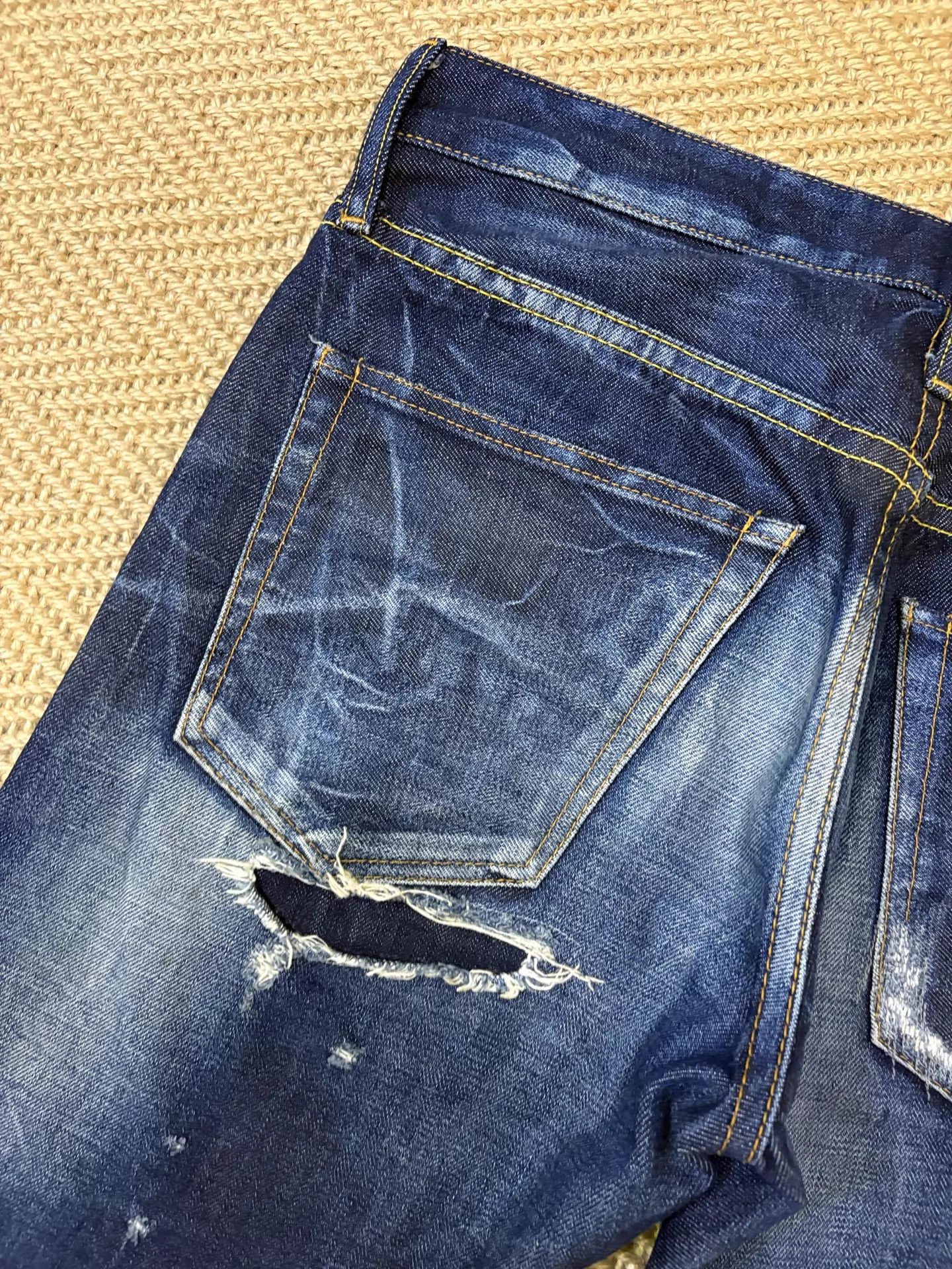 Fragment Design FRAGMENT x VANQUISH Lightning Distressed Jeans w/Rhinestones Size US 32 / EU 48 - 5 Thumbnail