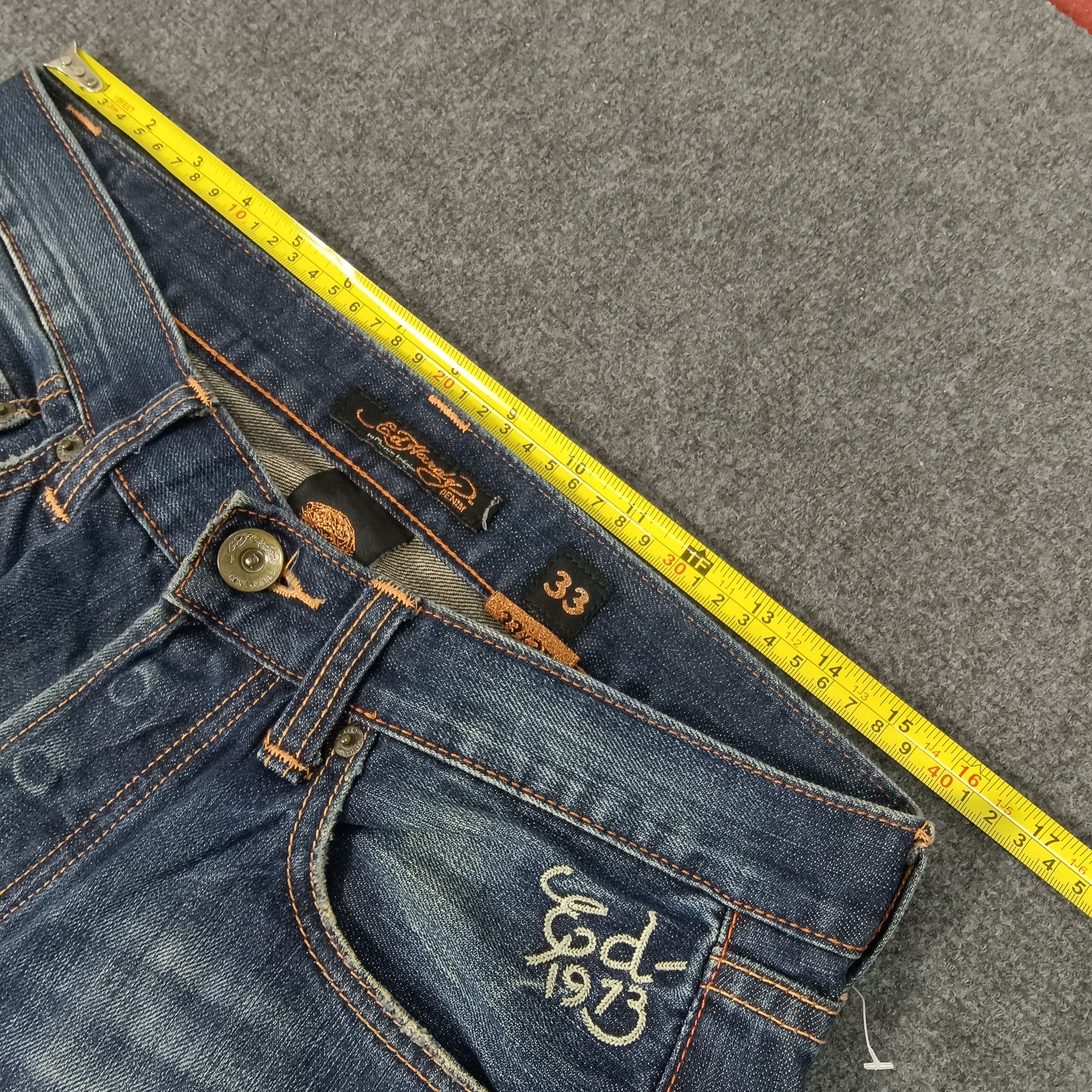 Christian Audigier × Ed Hardy × Vintage Ed Hardy American Designer Embroidery Art Jeans Size US 31 - 11 Thumbnail