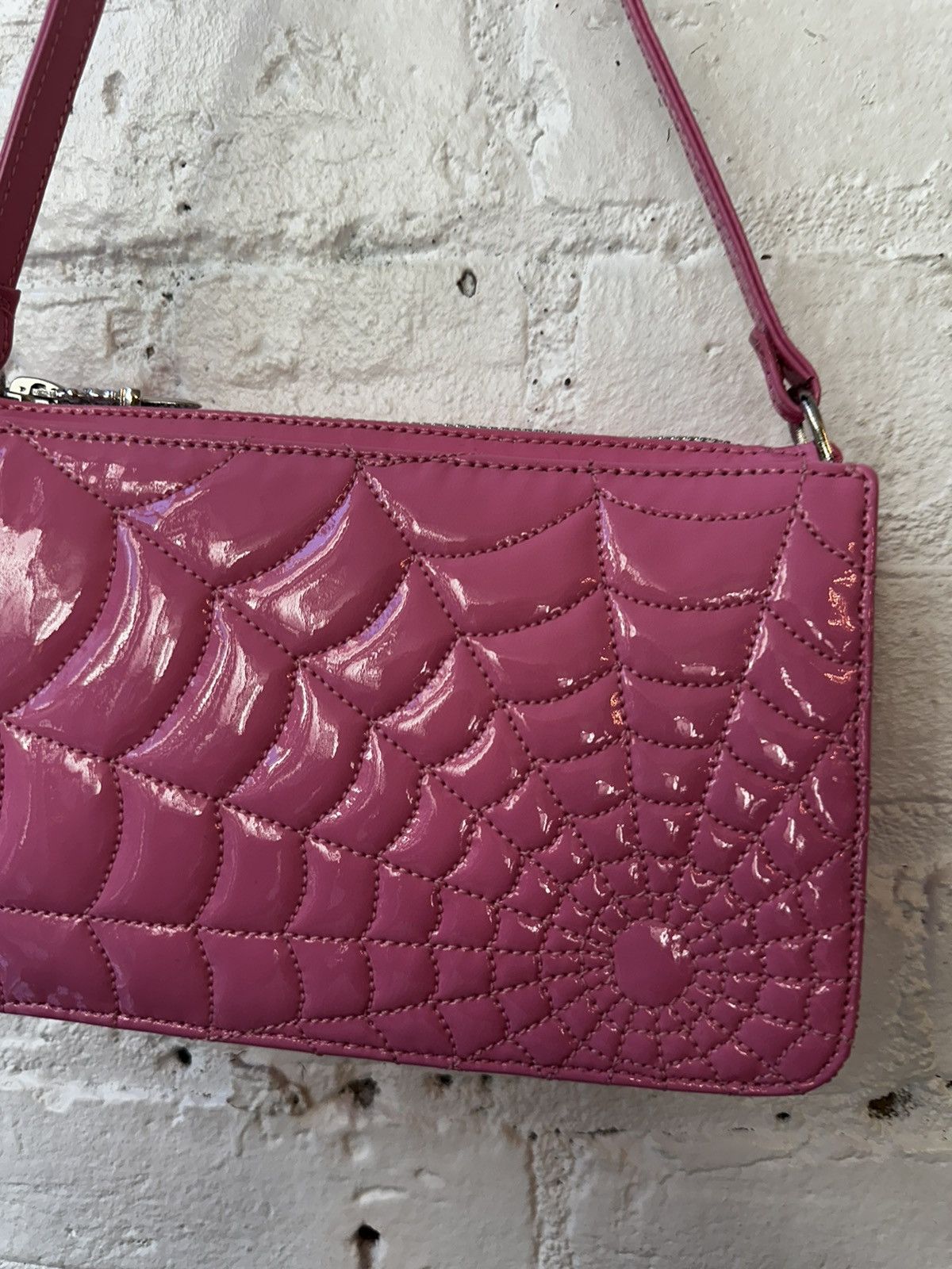Chrome Hearts CHROME HEARTS PINK PATENT LEATHER NIGHT BAG SPIDER WEB Size ONE SIZE - 14 Thumbnail