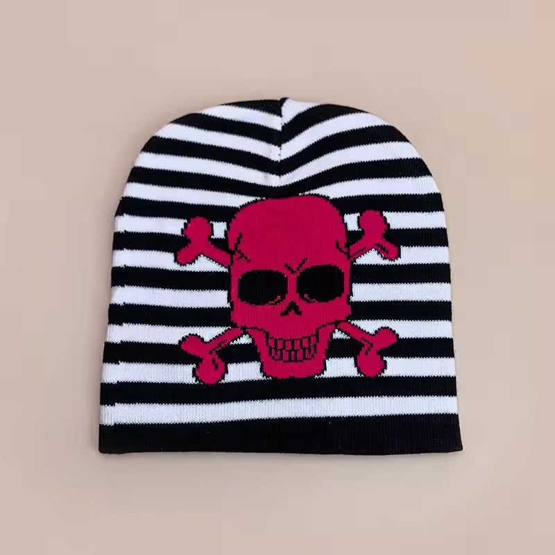 Japanese Brand Skull Stripe Bennie Hat Size ONE SIZE - 3 Thumbnail