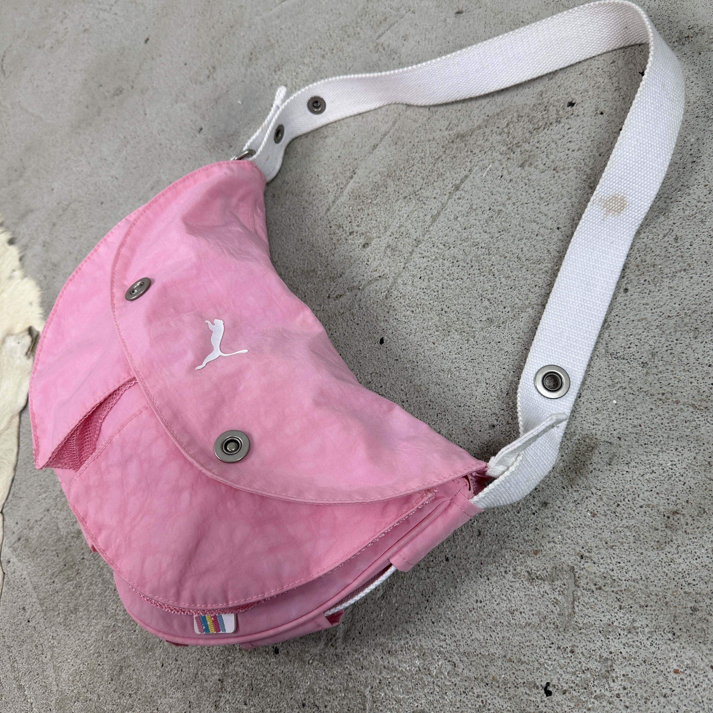 Puma × Vintage Vintage Sporty Casual Hobo Puma Baby Pink Bag 00s Size ONE SIZE - 6 Thumbnail