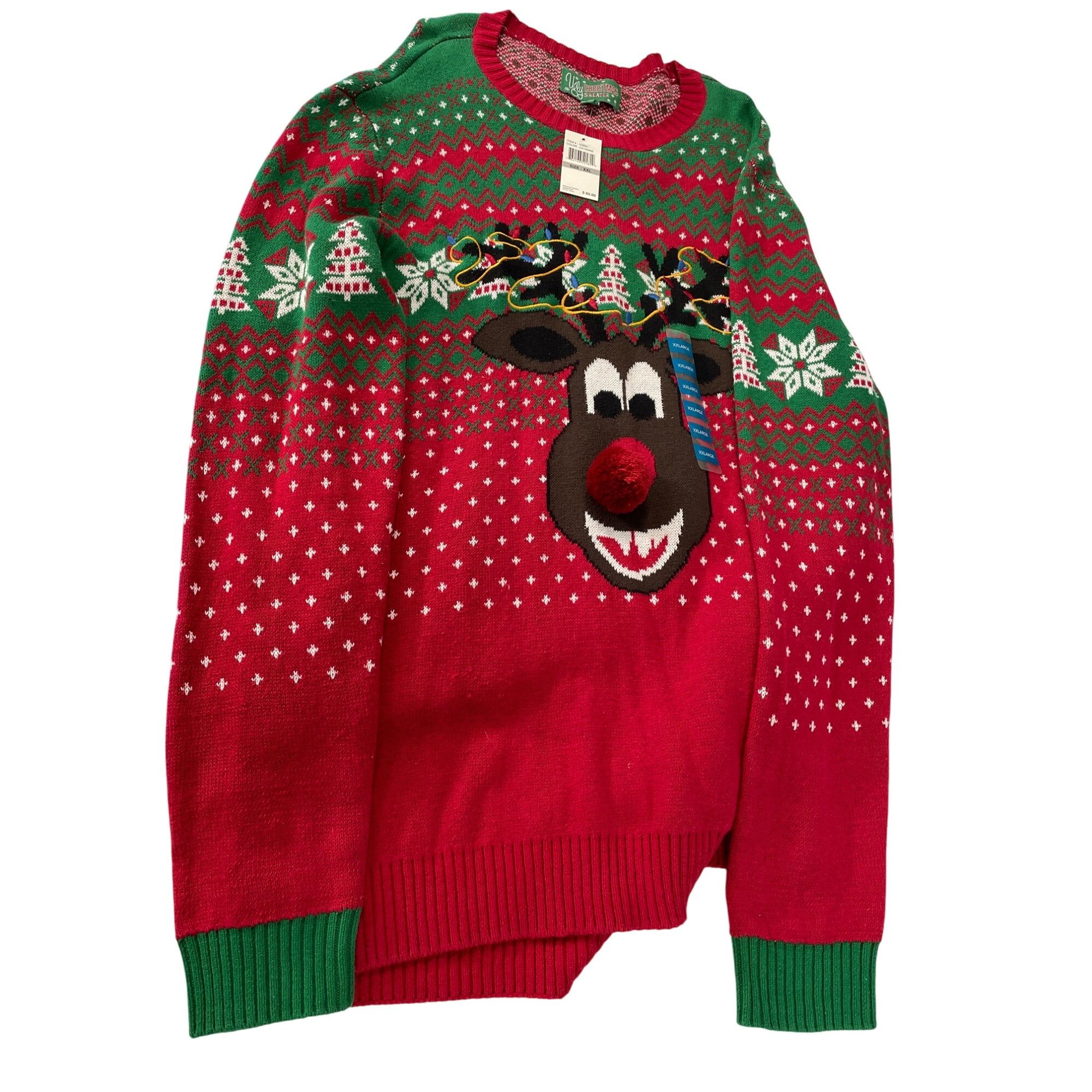 Other Ugly Christmas Sweater Unisex Cayenne Green Reindeer Size XX Size US XXL / EU 58 / 5 - 13 Thumbnail