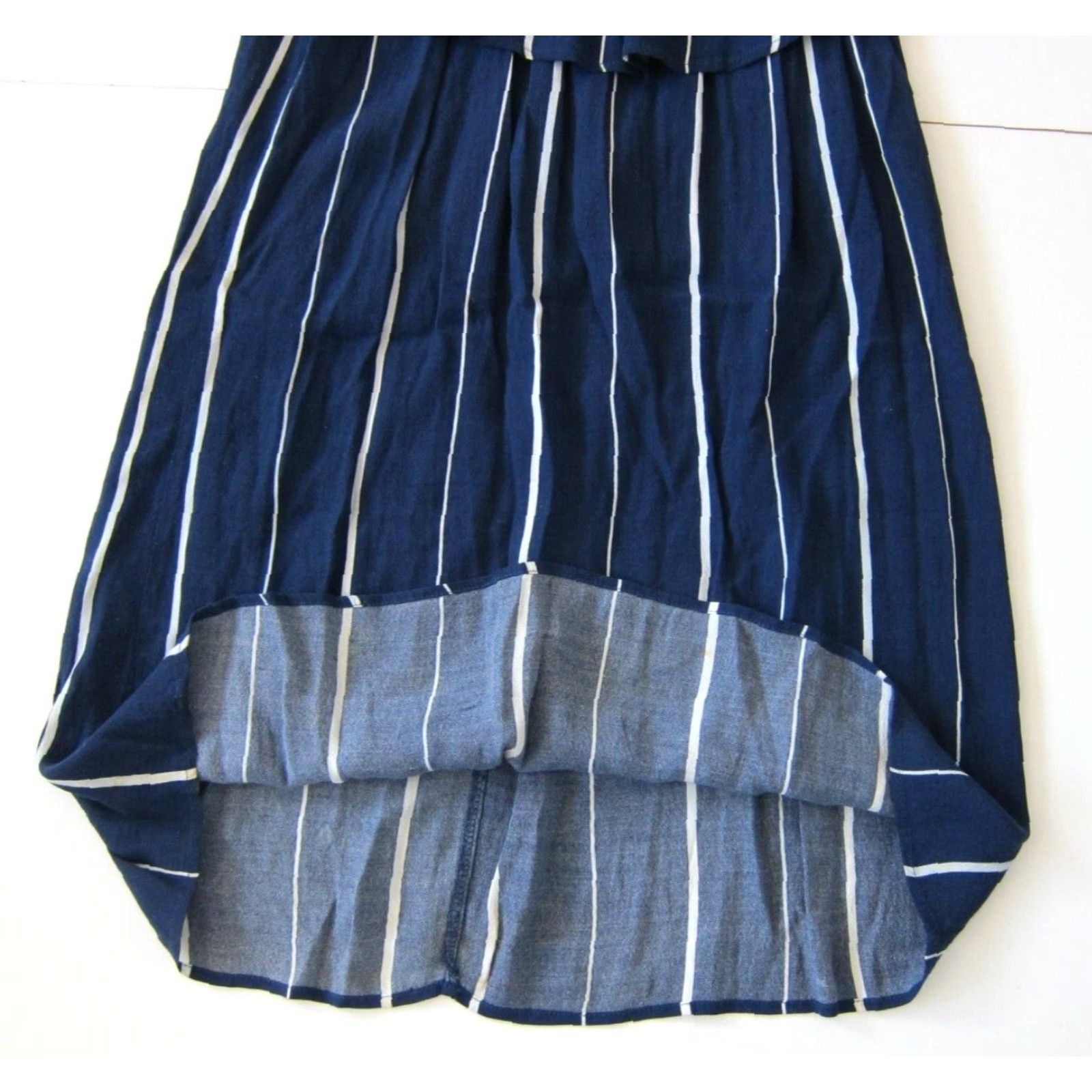 Anthropologie Everly Anthropology Blue White Stripe Off The Shoulder Tunic Shift Dress Small Shirt Size S / US 4 / IT 40 - 7 Thumbnail