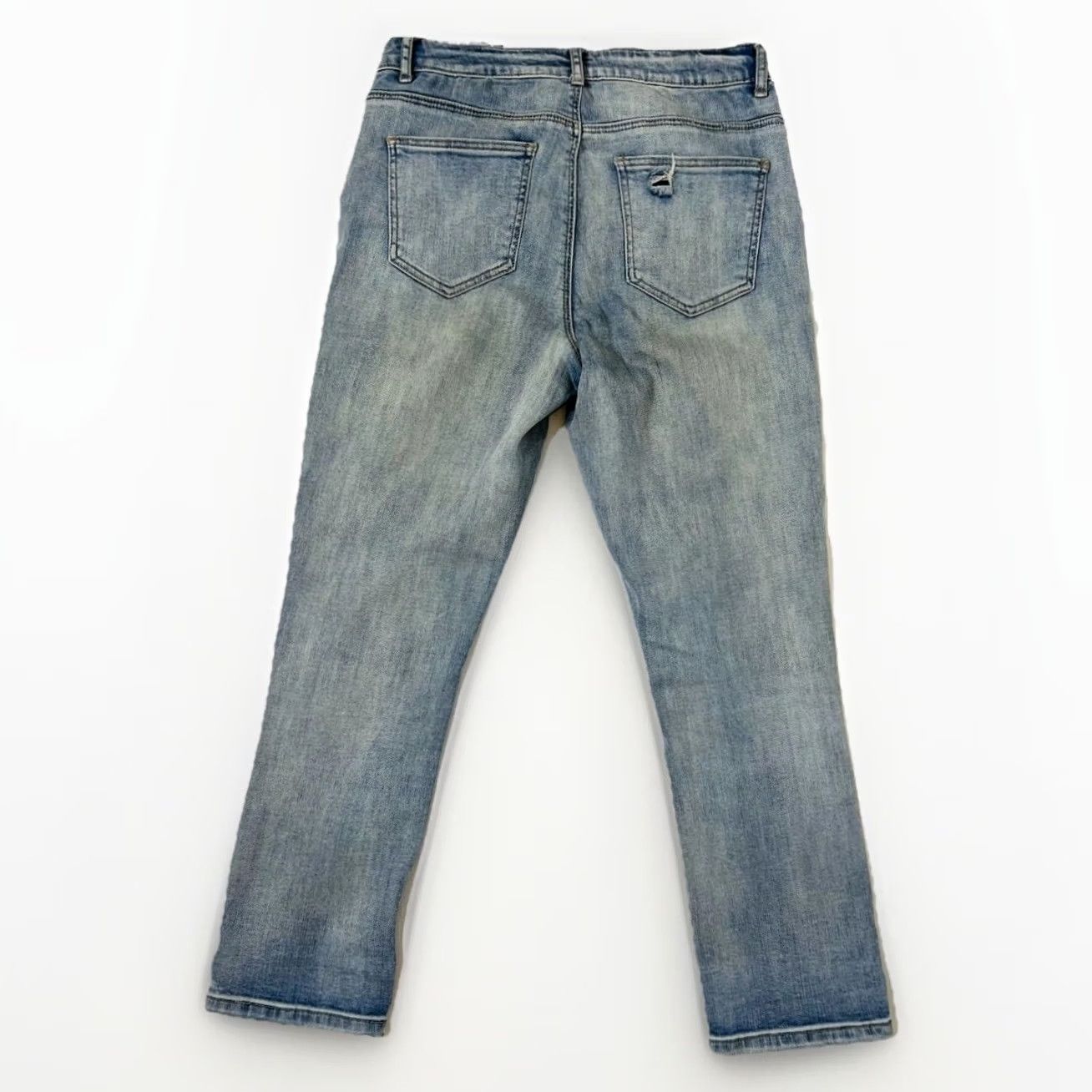 Vintage Vanilla Star Jeans Womens Blue Mid Rise Crop Distressed Stretch Size 9 School Approved Size 30" / US 8 / IT 44 - 2 Thumbnail