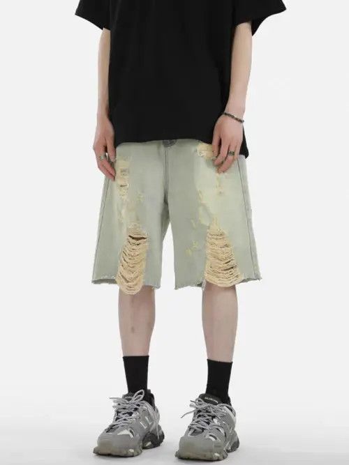 VIBE Street Hip Hop Vintage Loose Fit Denim Shorts Size US 31 - 4 Thumbnail