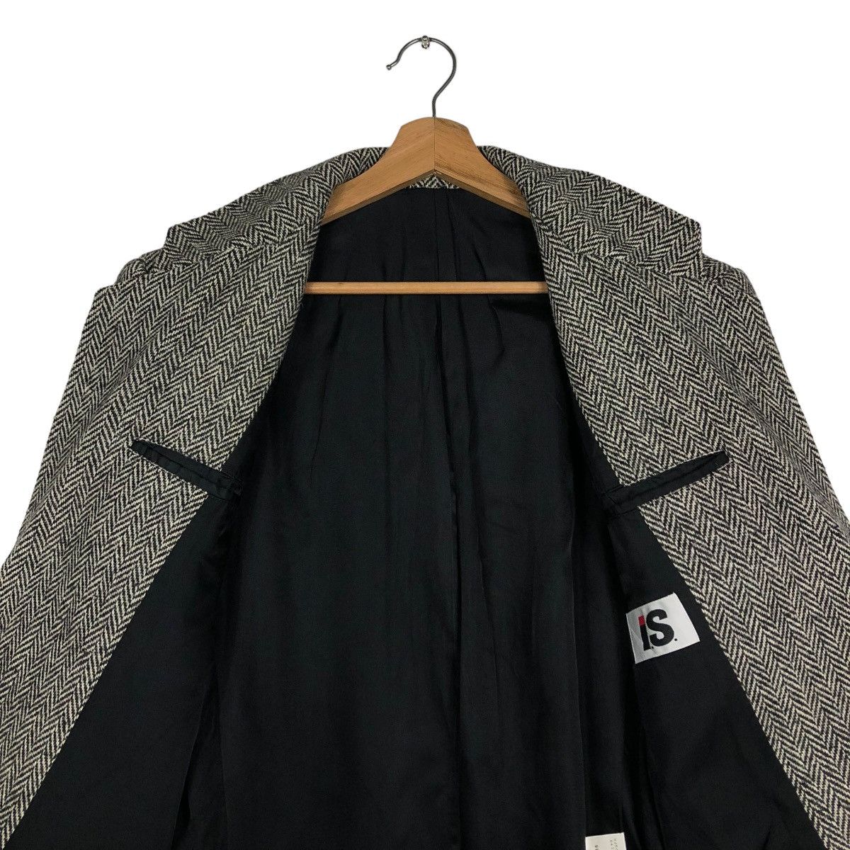 Issey Miyake 🔥VTG IS ISSEY MIYAKE WOOL JACKET HERRINGBONE DOUBLE BREAST Size US M / EU 48-50 / 2 - 14 Thumbnail