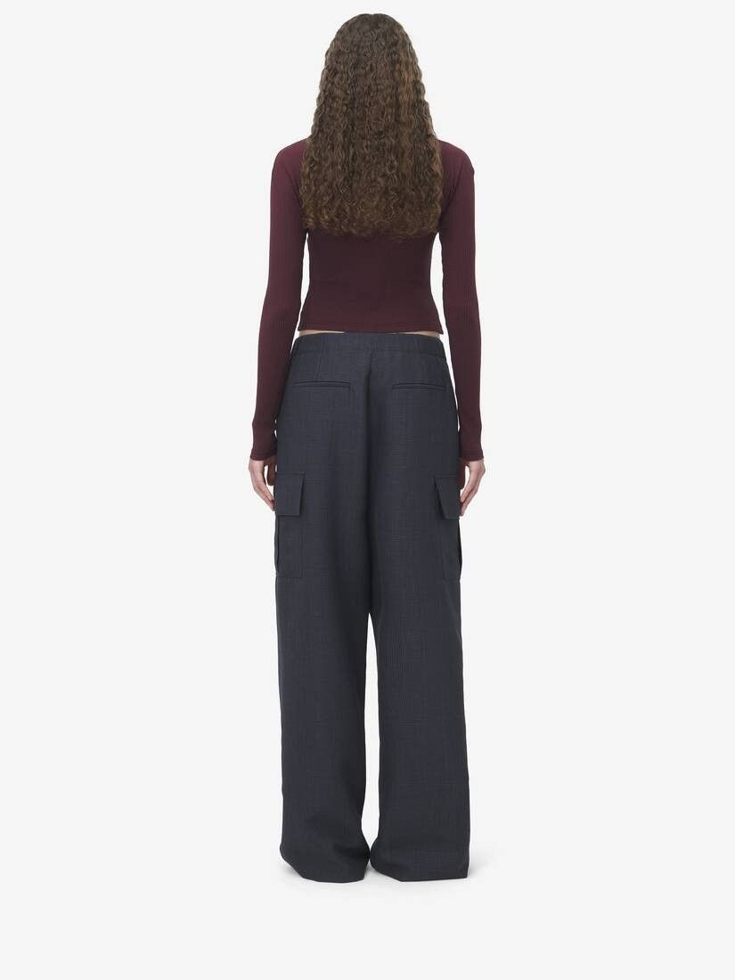 Alexander McQueen o1srvl11e0226 Chain Detail Ribbed Top In Burgundy Size S / US 4 / IT 40 - 6 Thumbnail