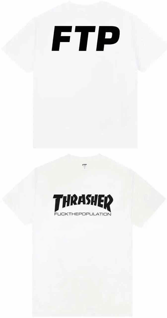 FTP FUCK THE POPULATION THRASHER WHITE TEE T-SHIRT SUPREME