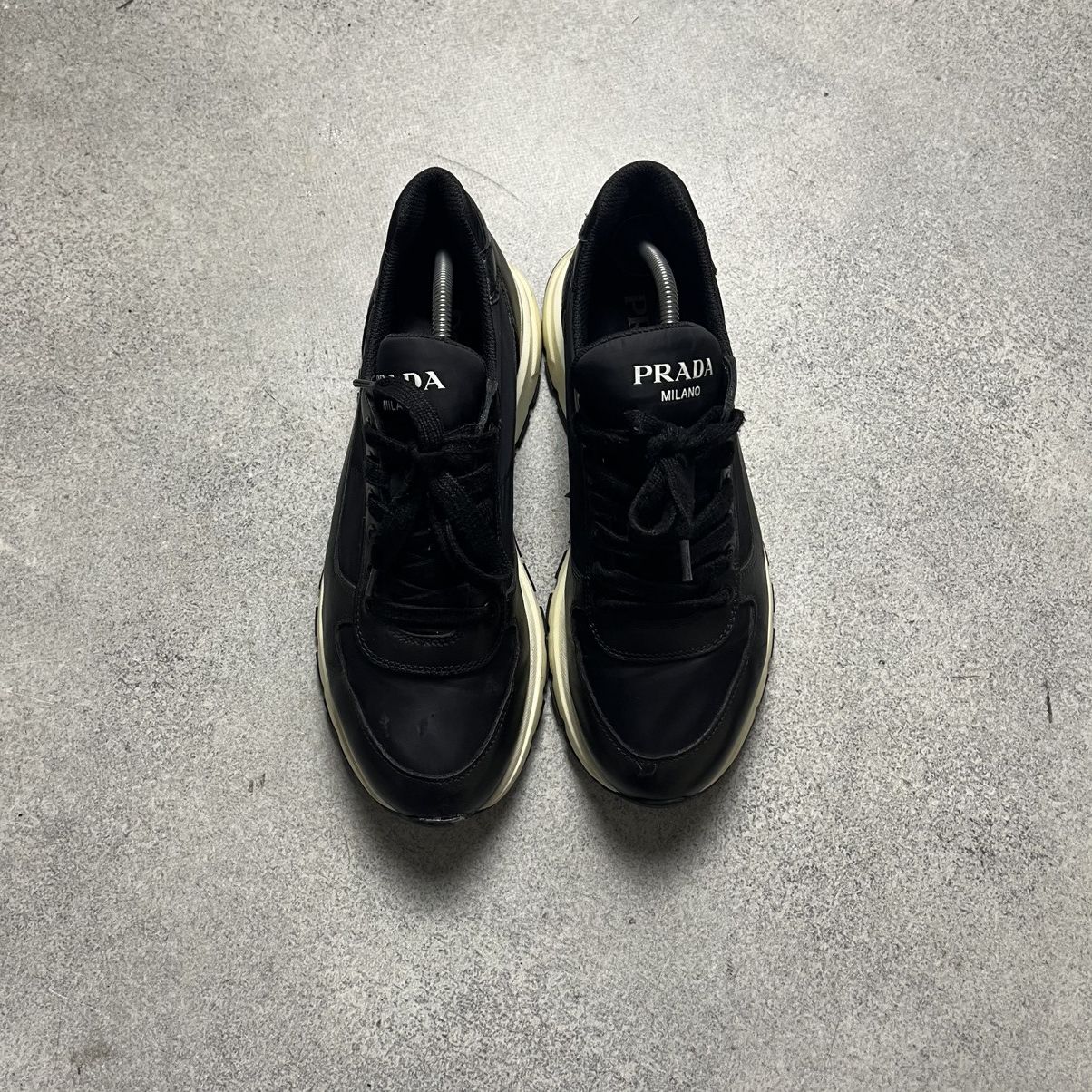 Prada Prada Milano Black Leather Shoes Trainers Prax Size US 7.5 / EU 40-41 - 4 Thumbnail