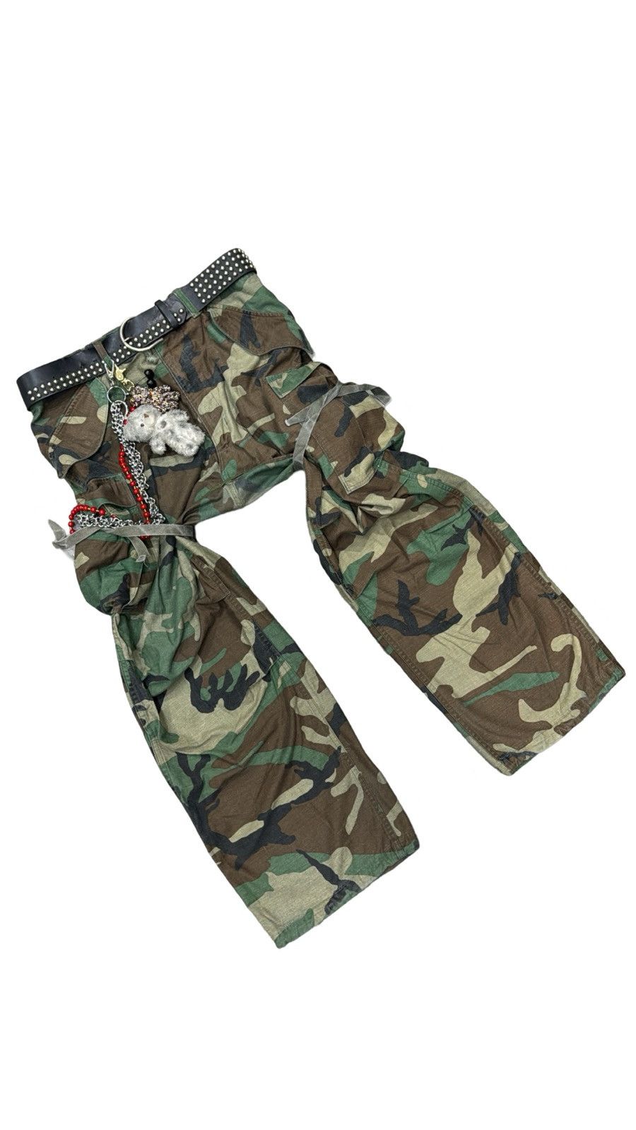 vintage original 107 camouflage bondage baggy cargo pants
