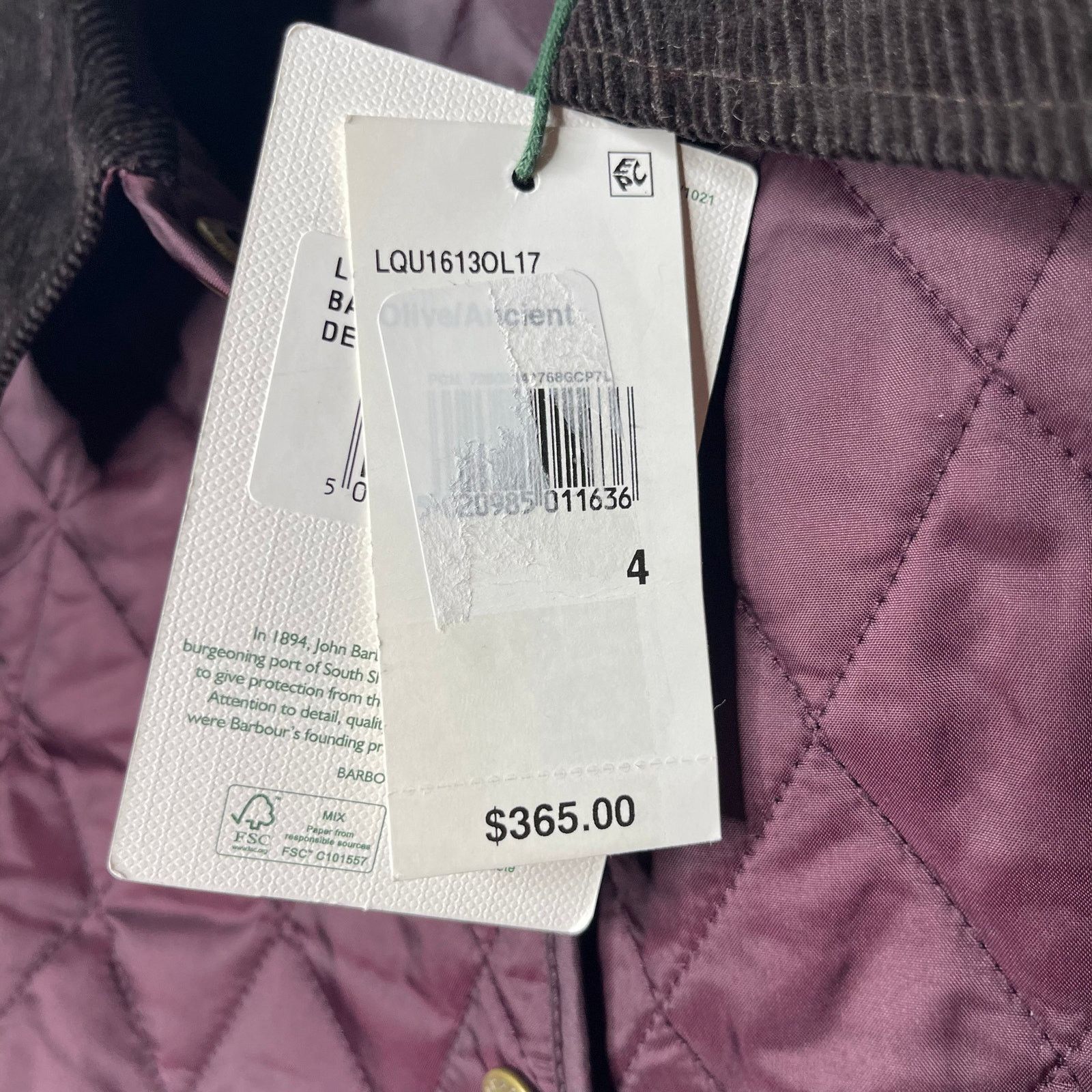 Barbour NWT Barbour Annandale Quilted Diamond Jacket in Burgundy Size S / US 4 / IT 40 - 8 Thumbnail