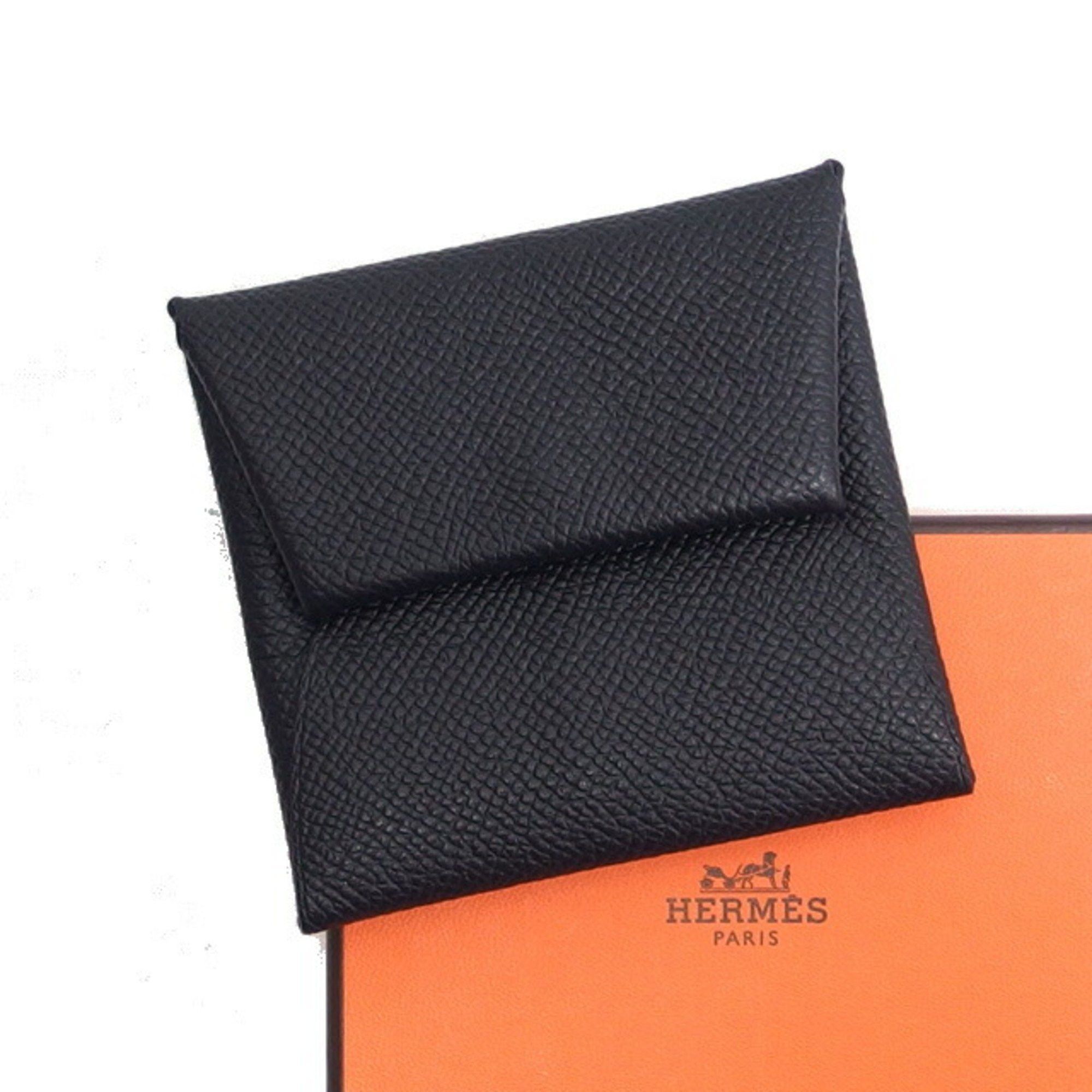 Hermes Bastia Coin Purse Noir (Black), Women's
