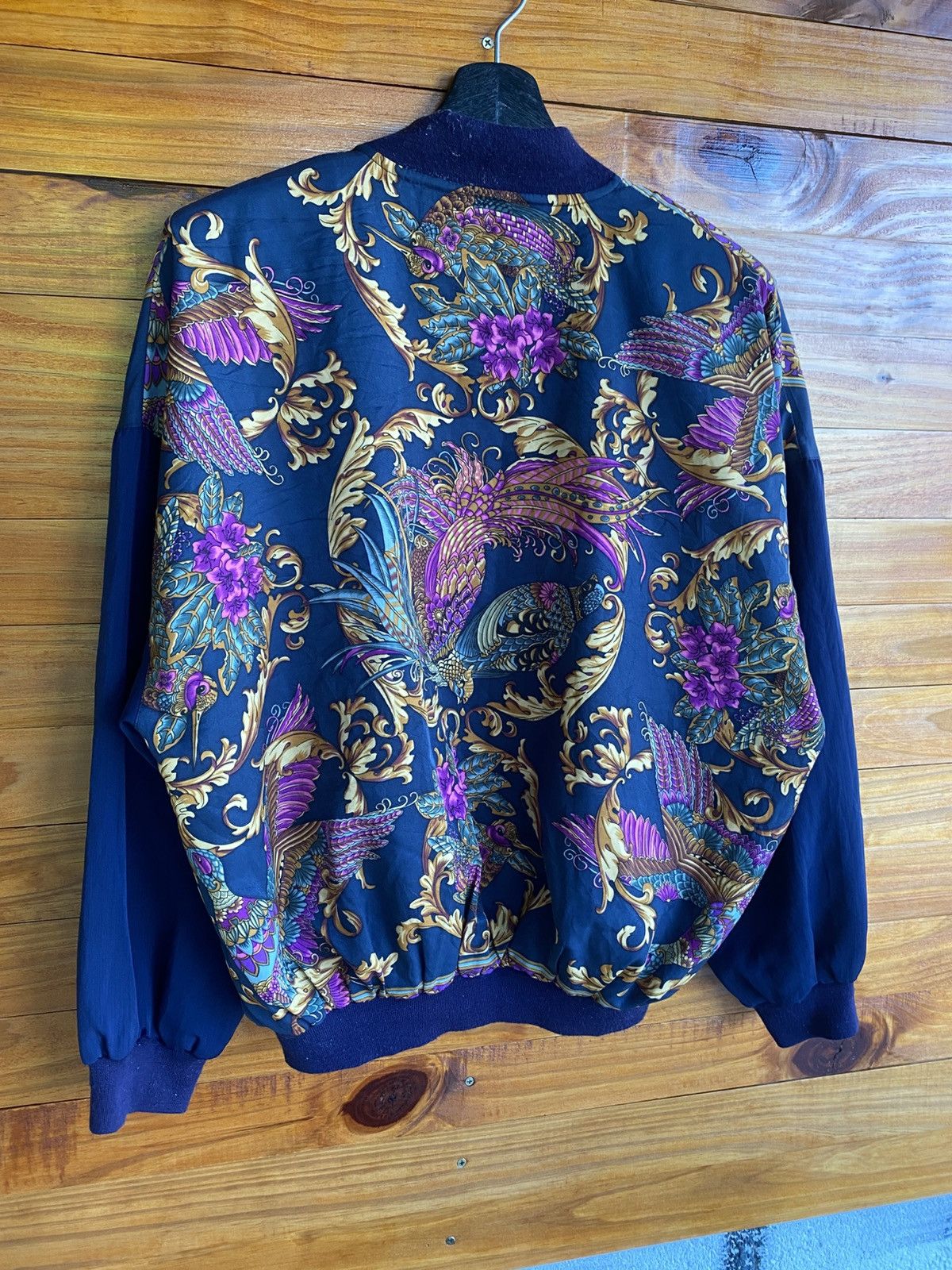 Vintage Vintage DaSjee Bomber Jacket Baroque Bird Floral Pattern Size L / US 10 / IT 46 - 11 Thumbnail