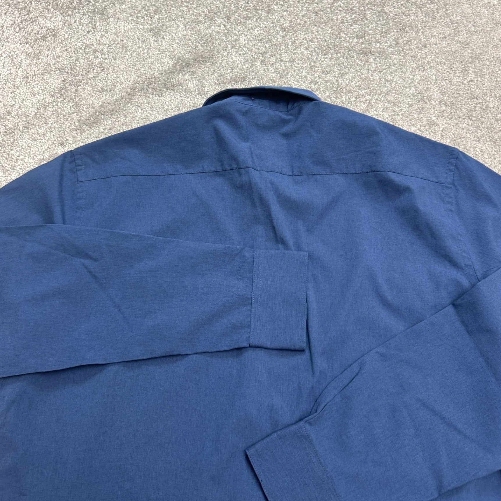 Lucky Brand Lucky Brand Slim Fit Dress Shirt Men Large 16-16.5 34/35 Blue Work 4 Way Stretch Size 42R - 3 Thumbnail