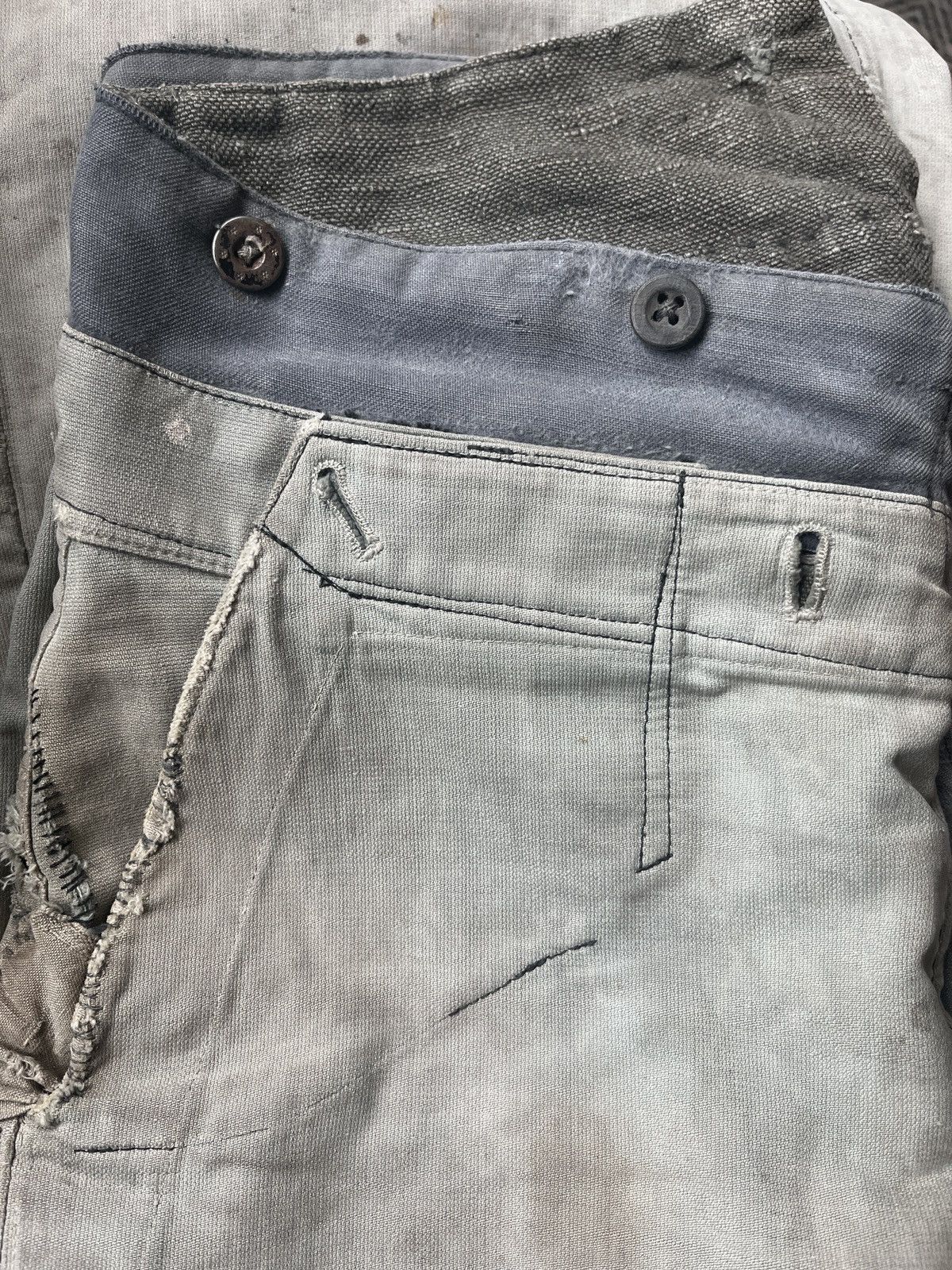Japanese Brand × Vintage 1950s boro suspender trousers Size US 32 / EU 48 - 2 Thumbnail