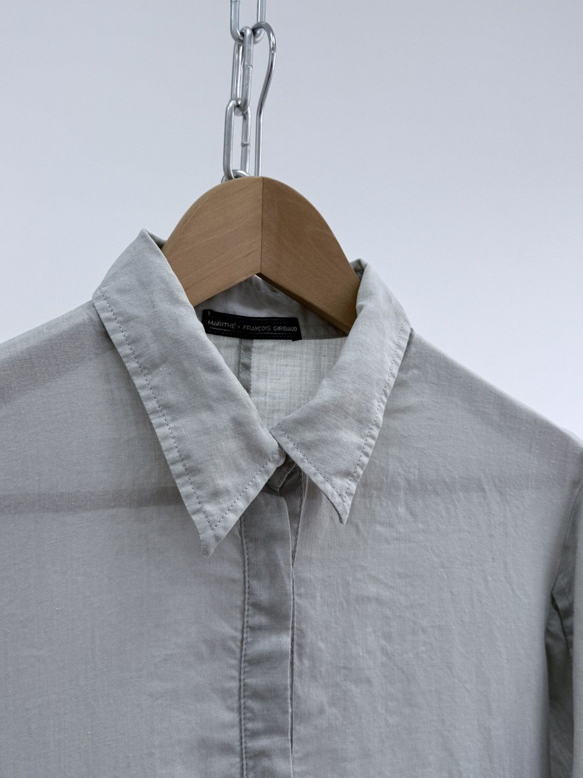Marithe + Francois Girbaud Marithe + Francois Girbaud Gray Ramie Shirt Dress Size M / US 6-8 / IT 42-44 - 3 Thumbnail