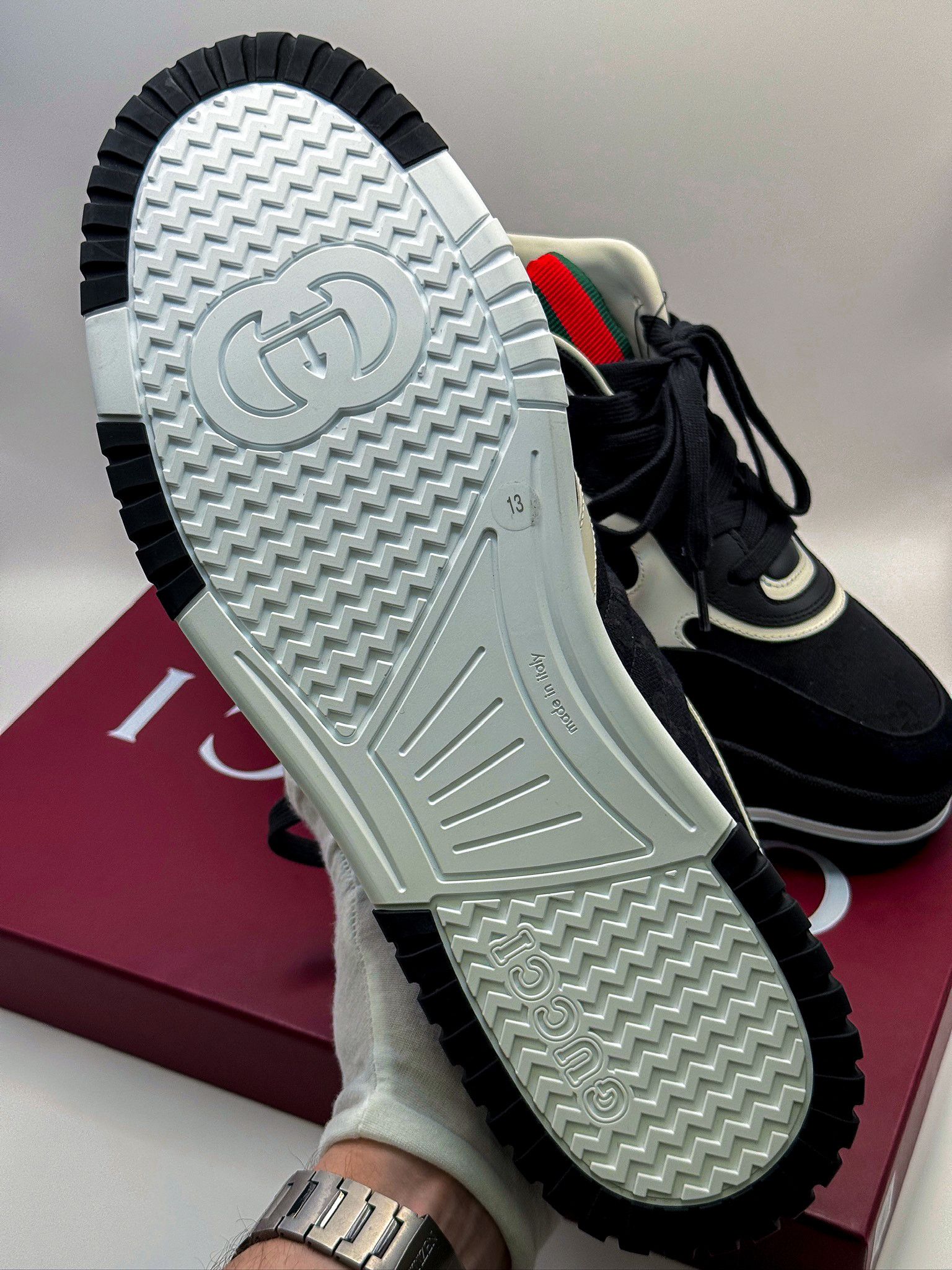Gucci Gucci Re-Web GG Supreme Monogram Black Luxury Sneakers Size US 13 / EU 46 - 16 Thumbnail