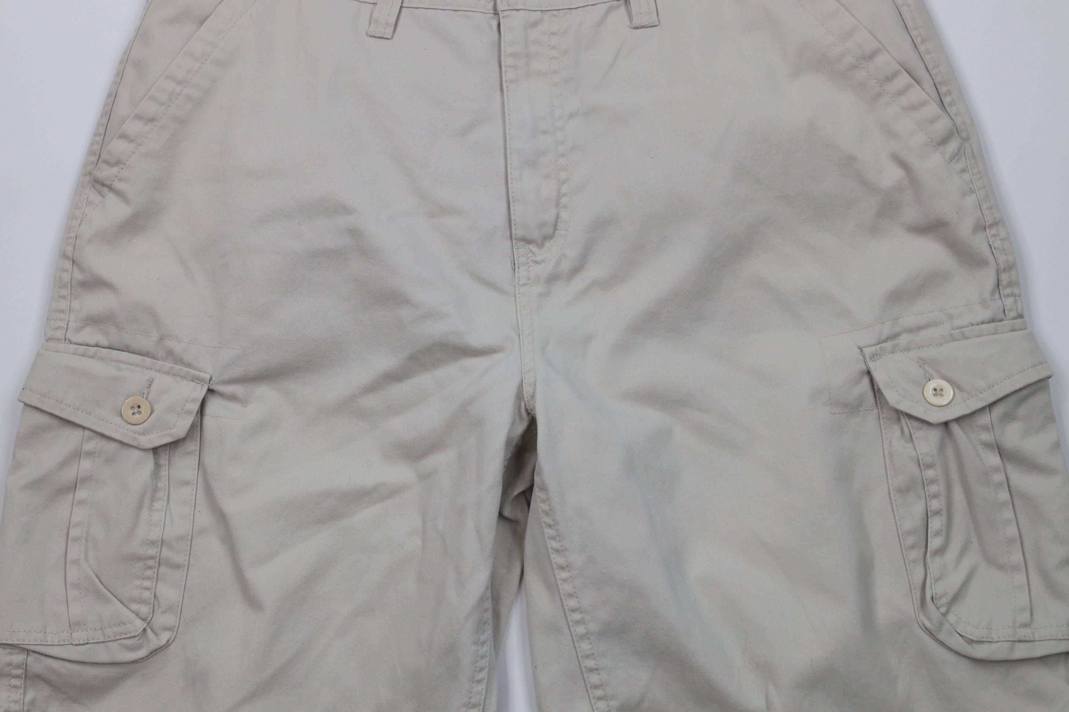 Vintage Vintage 90s Y2K Streetwear Loose Fit Cargo Shorts Beige Size US 36 / EU 52 - 3 Thumbnail